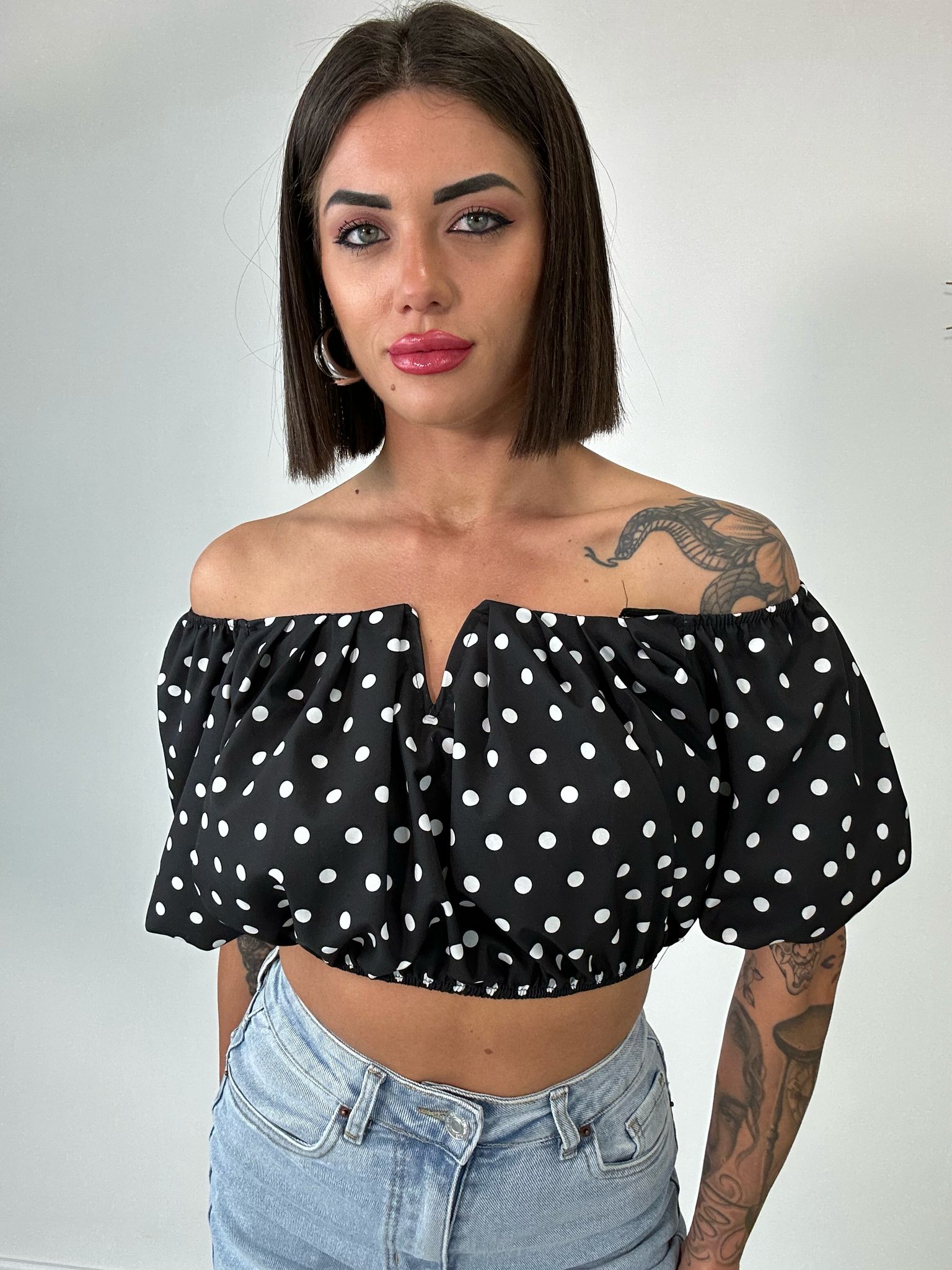Crop Top - Gepunktet