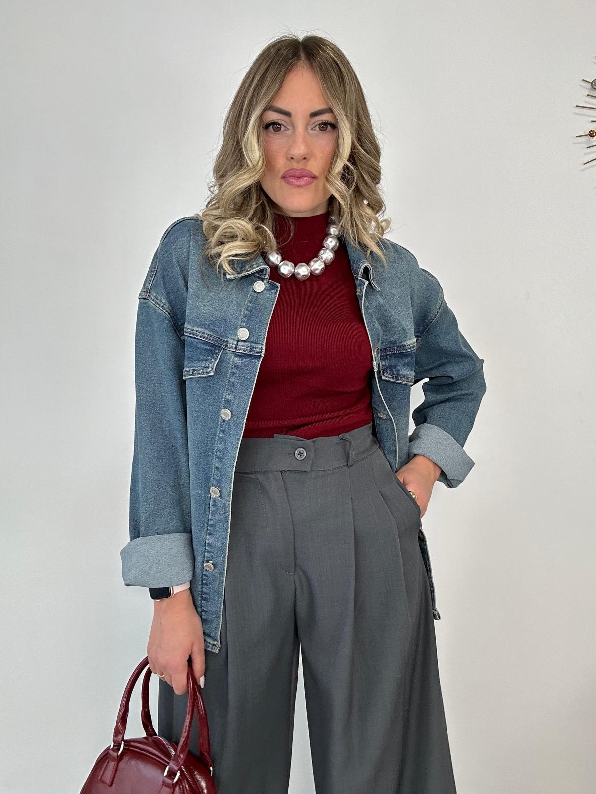 Maglia con taglio asimmetrico - Bordeaux
