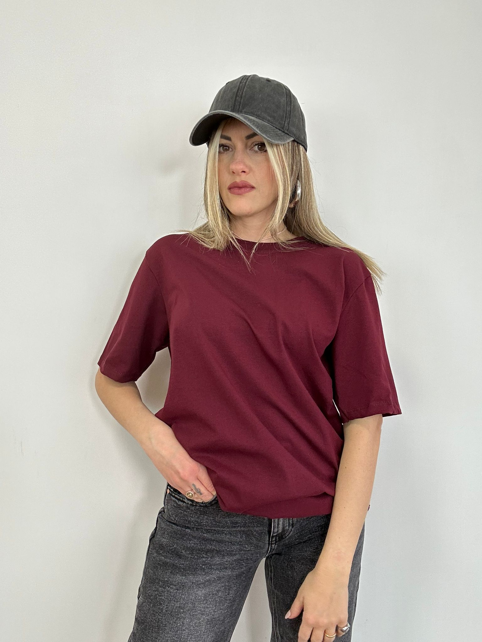 Maxi T-shirt 6836- Bordeaux