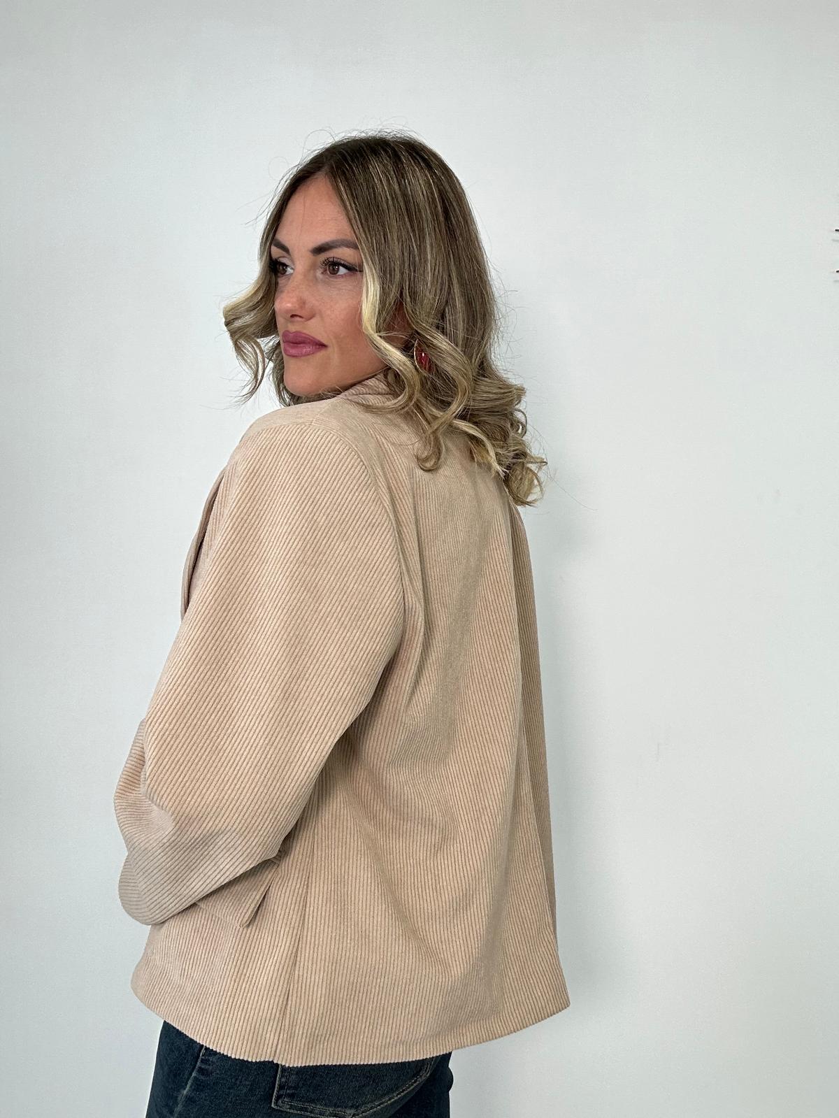 Giacca effetto velluto 6348 - Beige