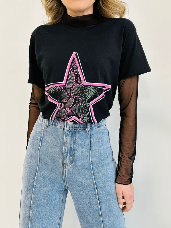 T-shirt Star - Nero