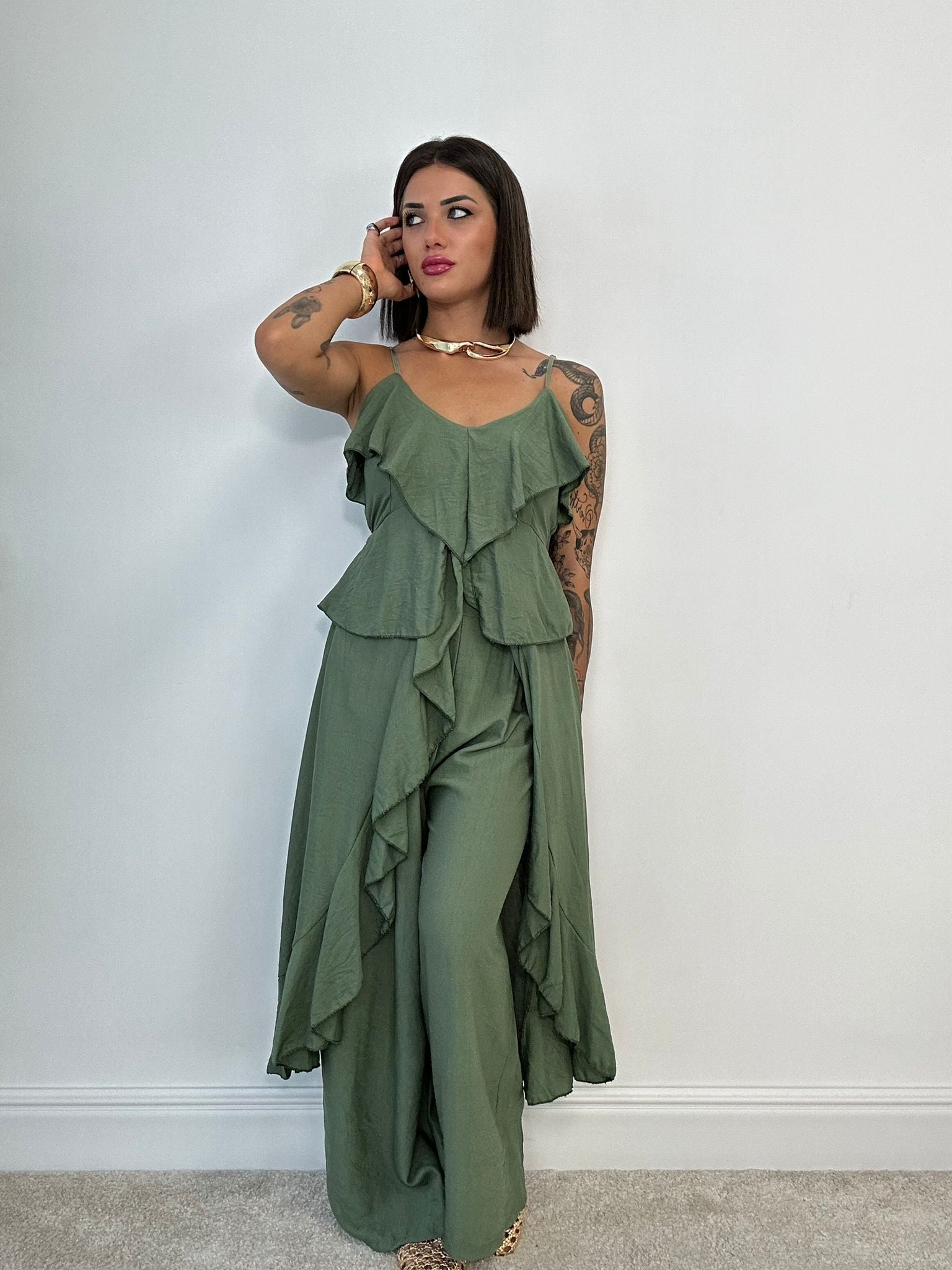 Coordinato Granada (Top Lungo + Pantalone) Verde