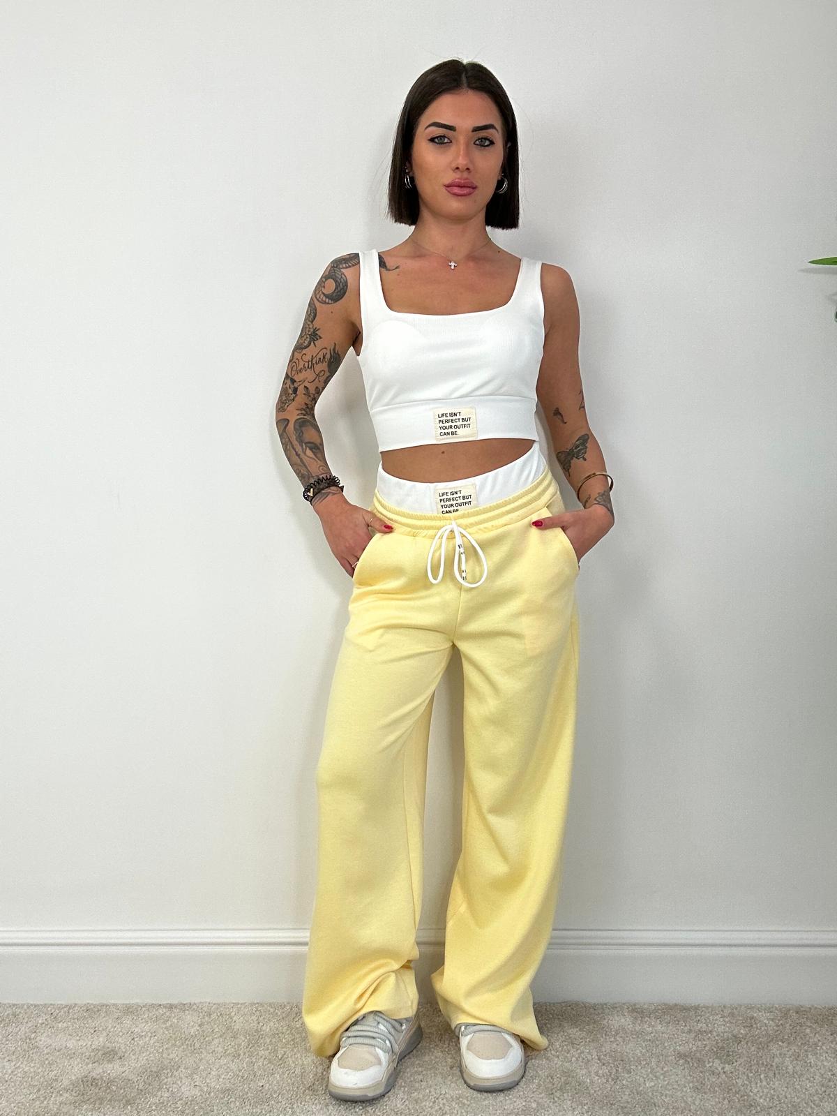 Coordinato Life (Top + Pantalone) Giallo