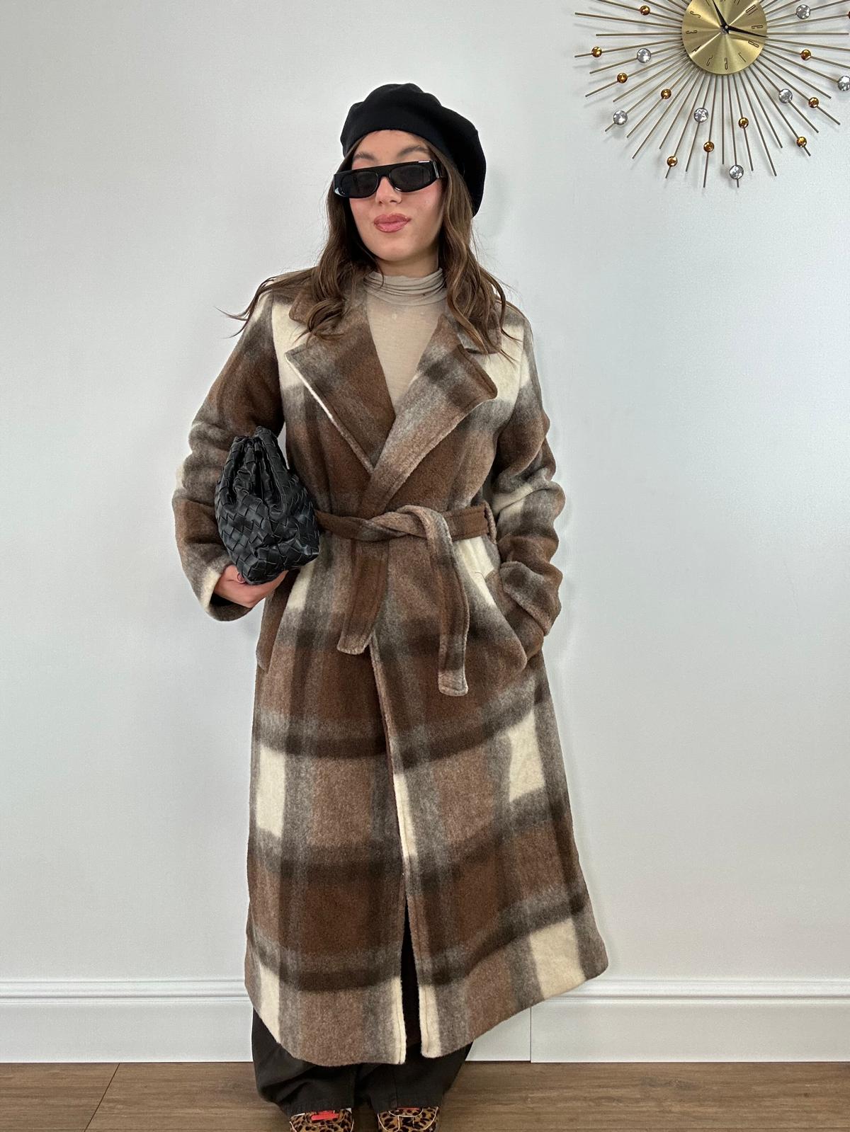 Cappotto IN683507 - Panna e Marrone