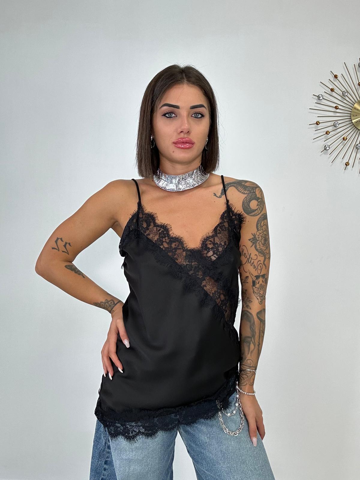Top a Canotta 7805 - Nero