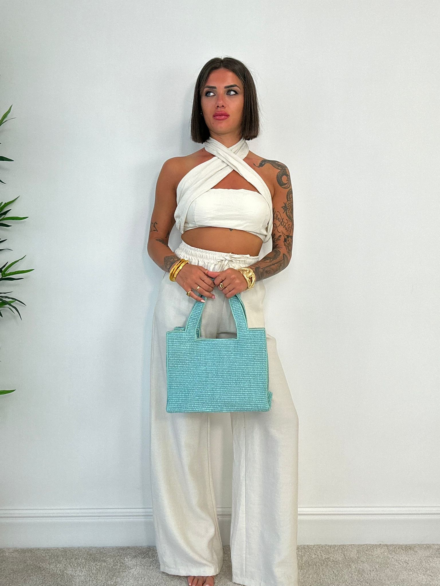 Coordinato Tenerife (Top + Pantalone) Panna