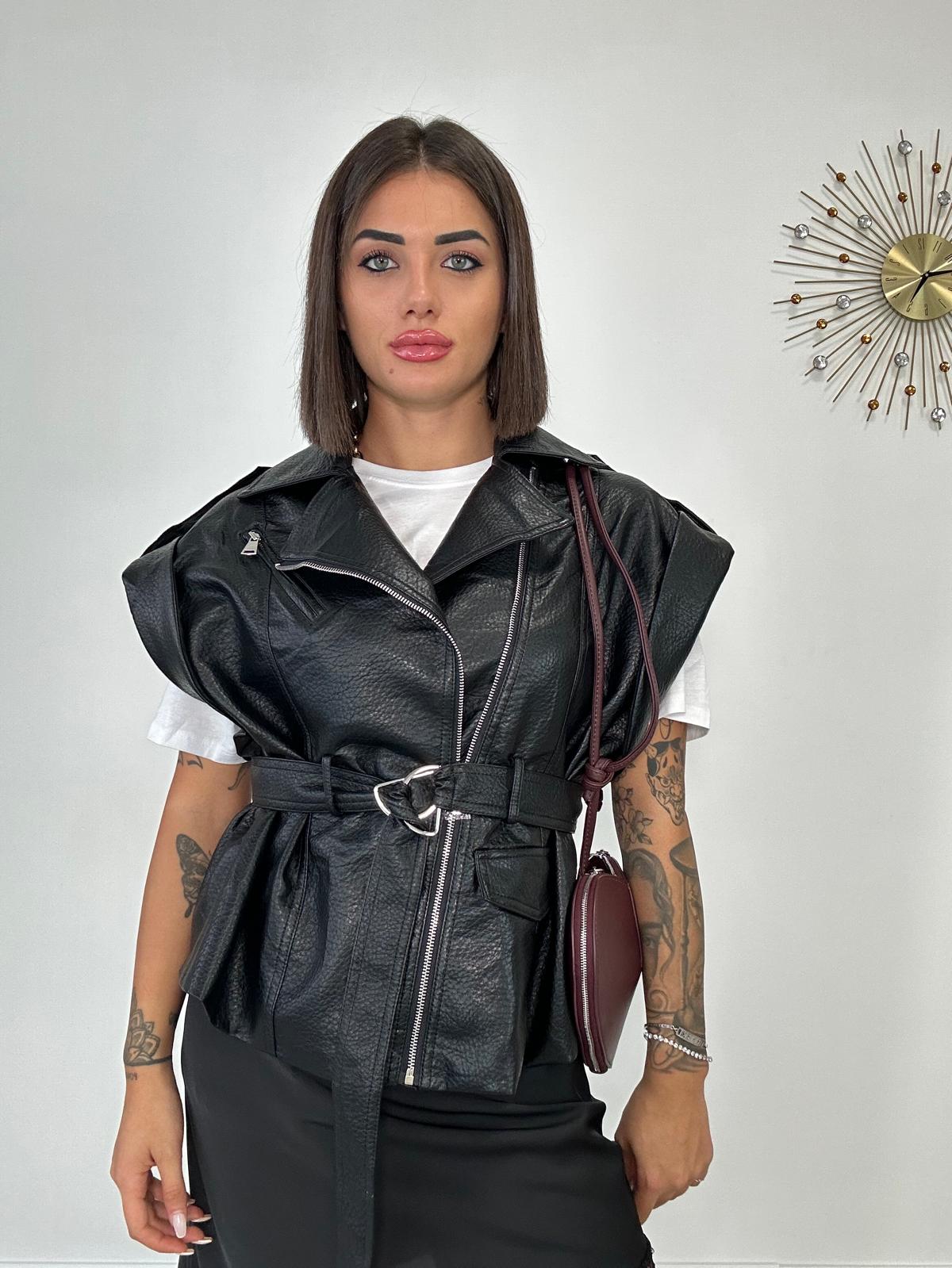 Gilet in Ecopelle 8752 - Nero