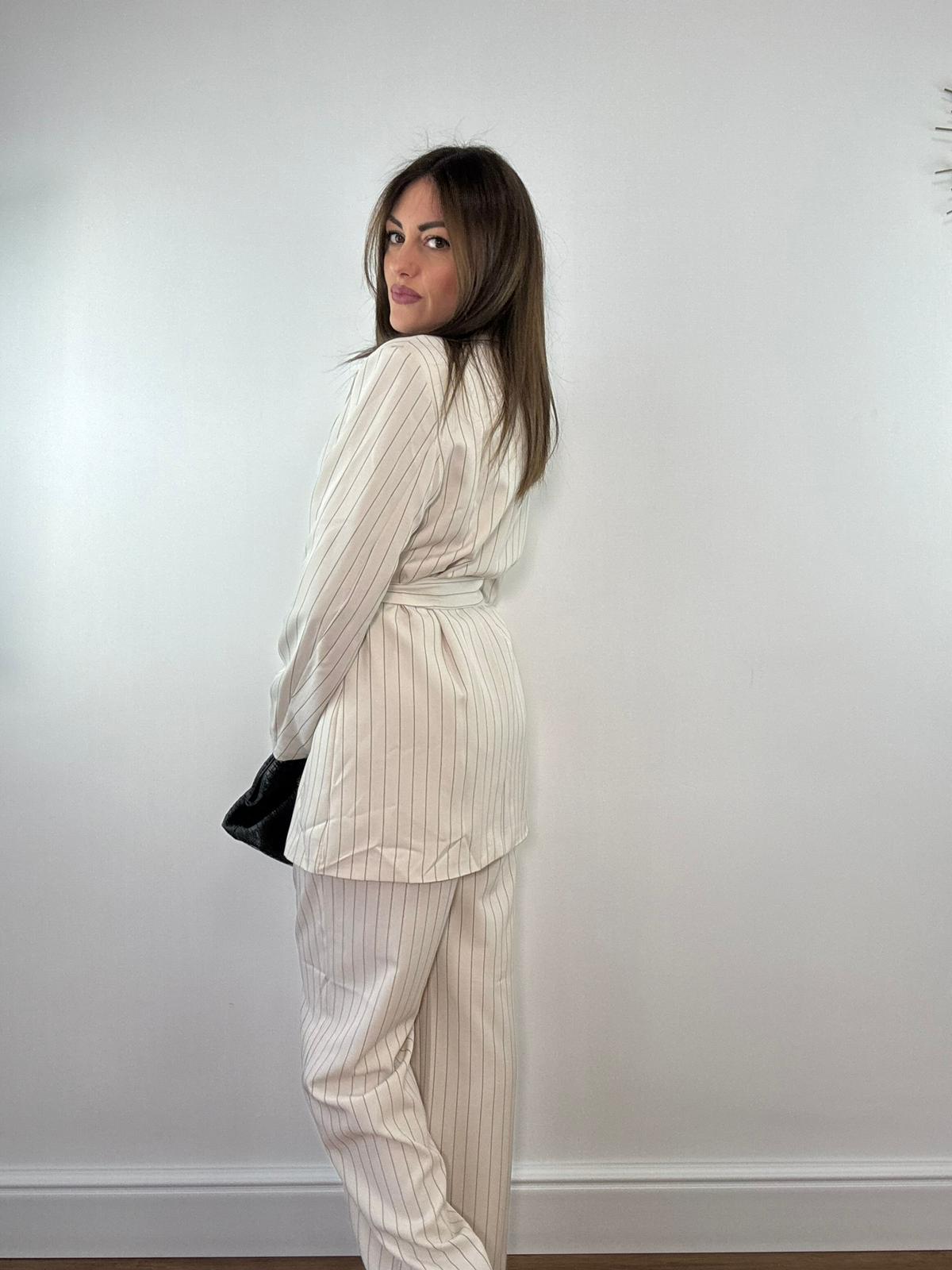 Tailleur Gessato 63775 (Blazer + Pantalone) Beige