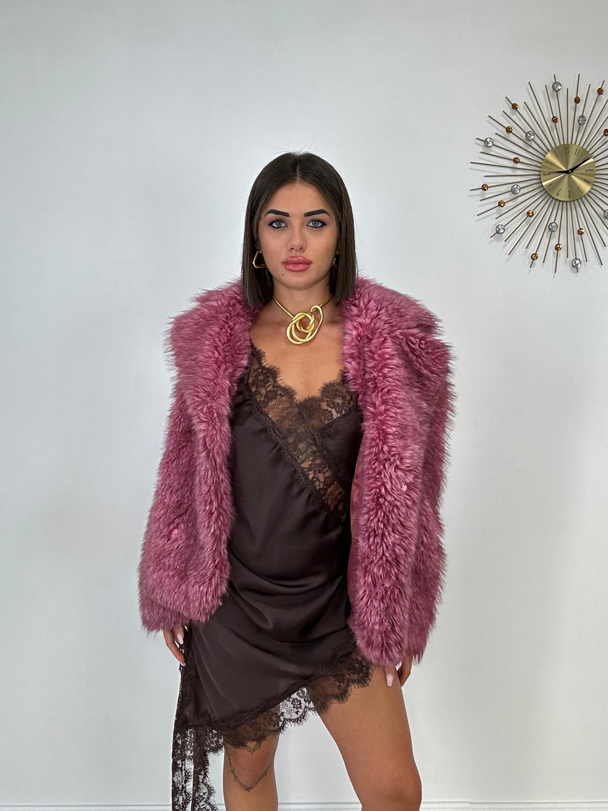 Cappotto in Ecopelliccia 5010 - Rosa