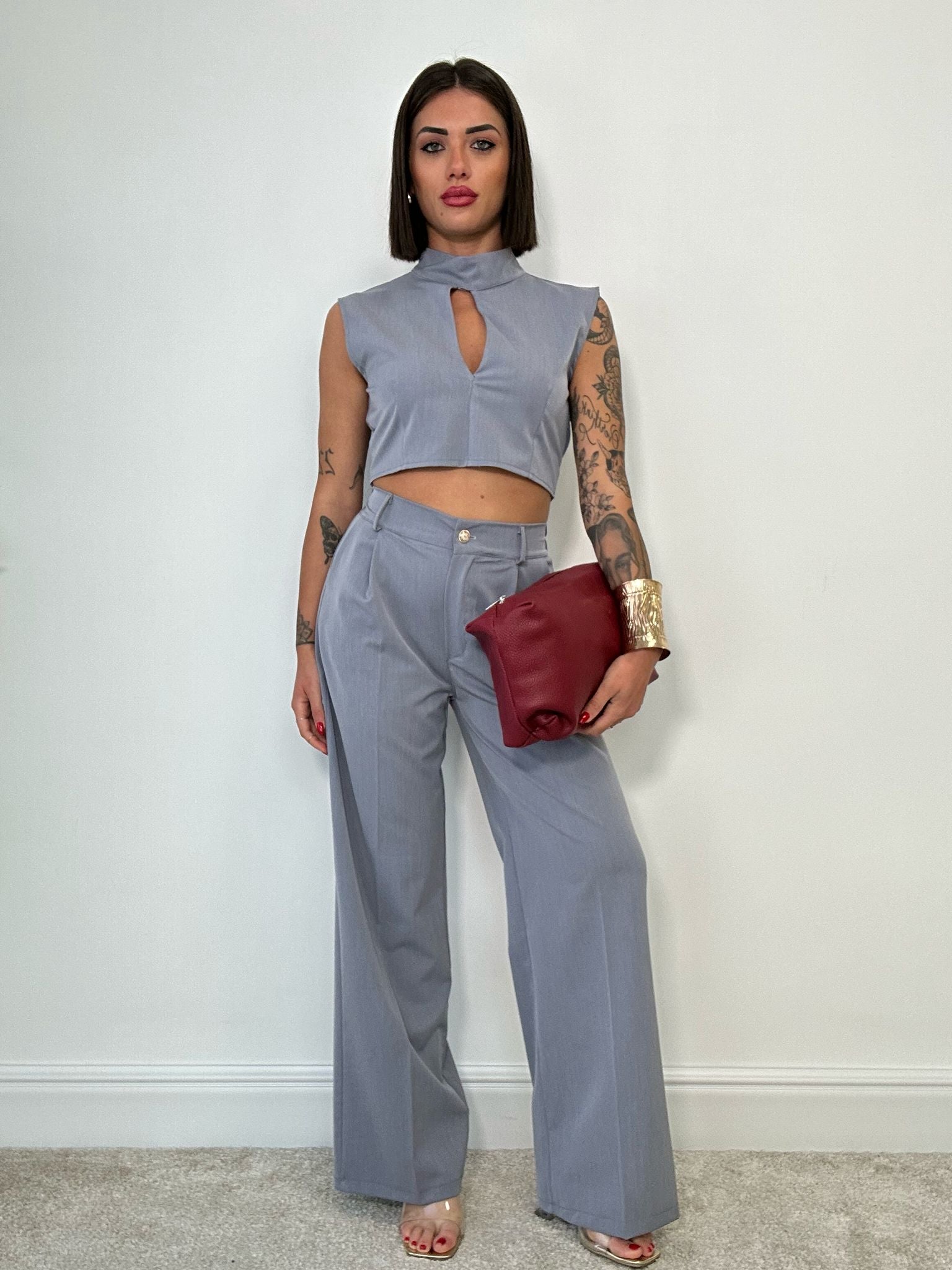 Coordinato Tenerife (Top + Pantalone) Grigio