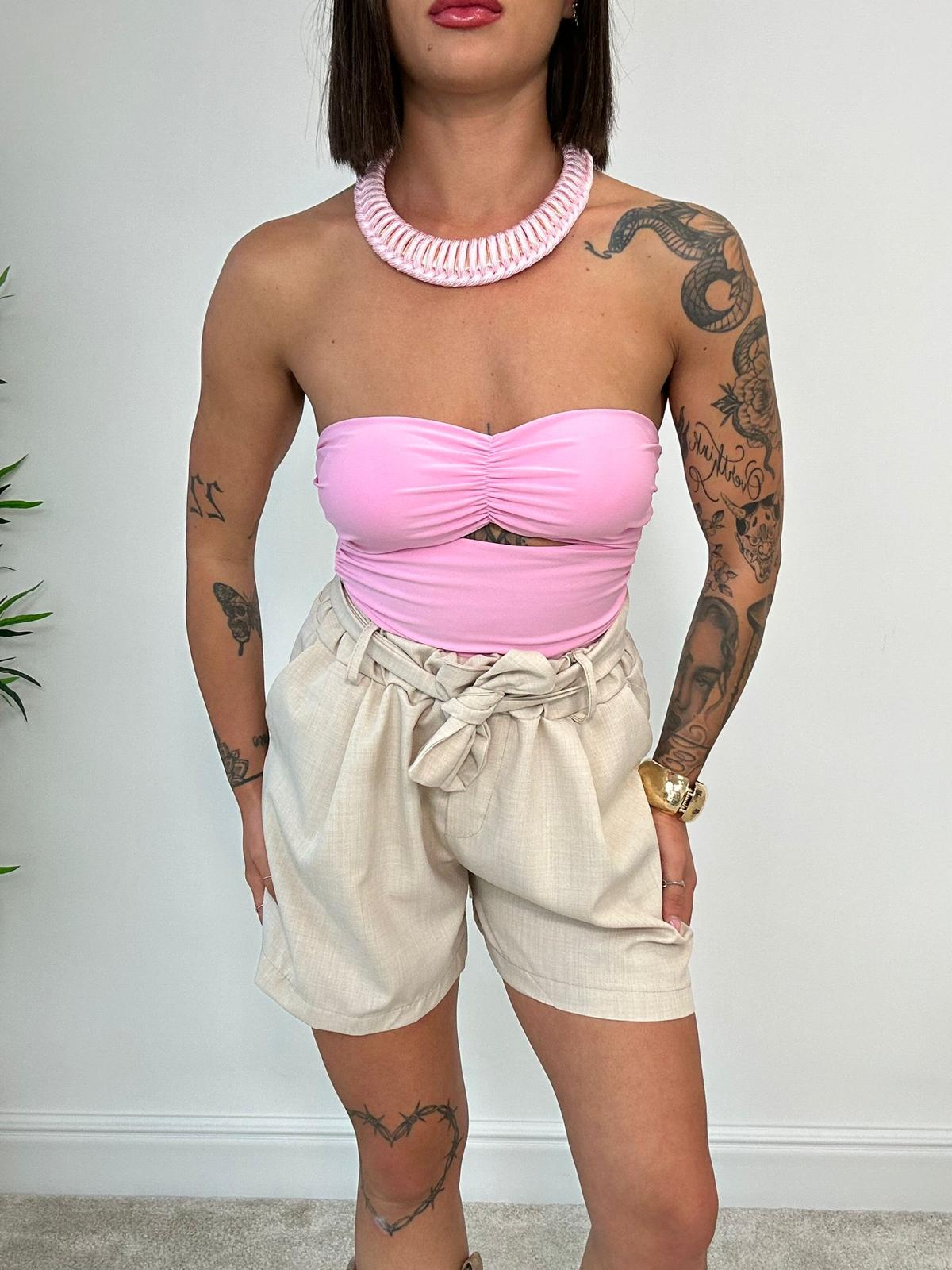 Pantaloncino con fiocco - Beige