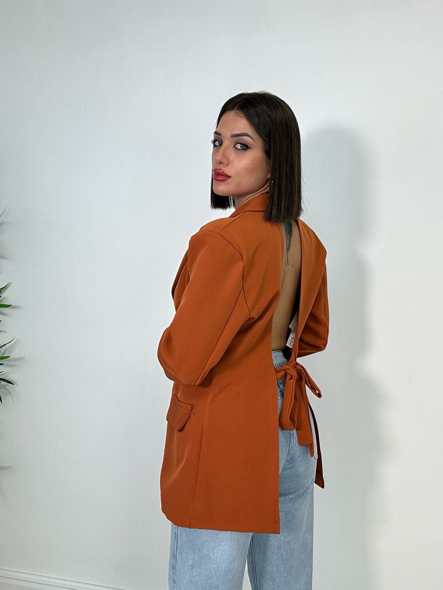 Blazer Scollo Retro - Arancione