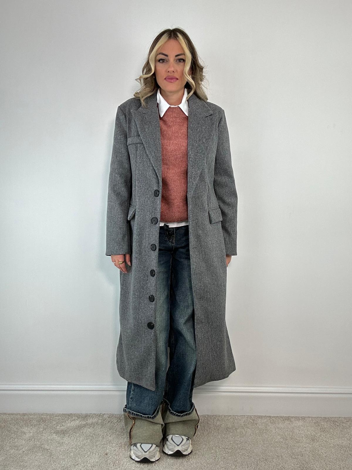 Cappotto lungo 88802 - Grigio