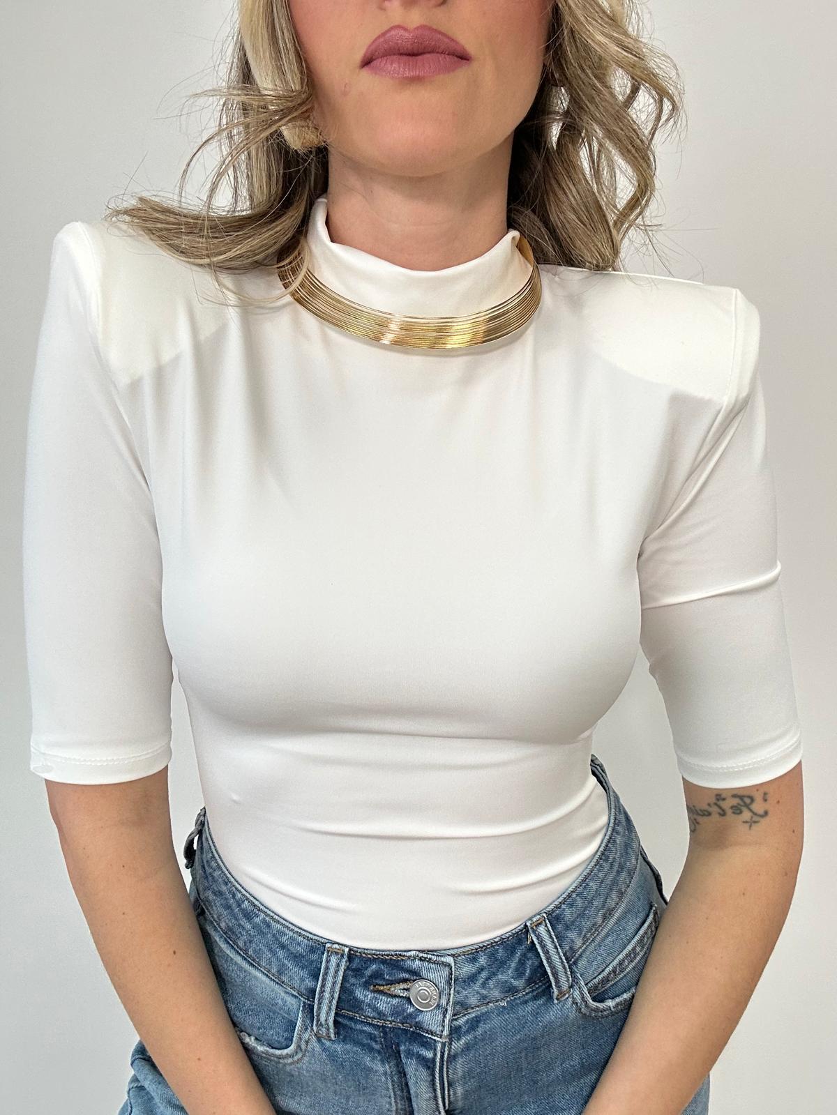 Body 11897 con spalline - Bianco