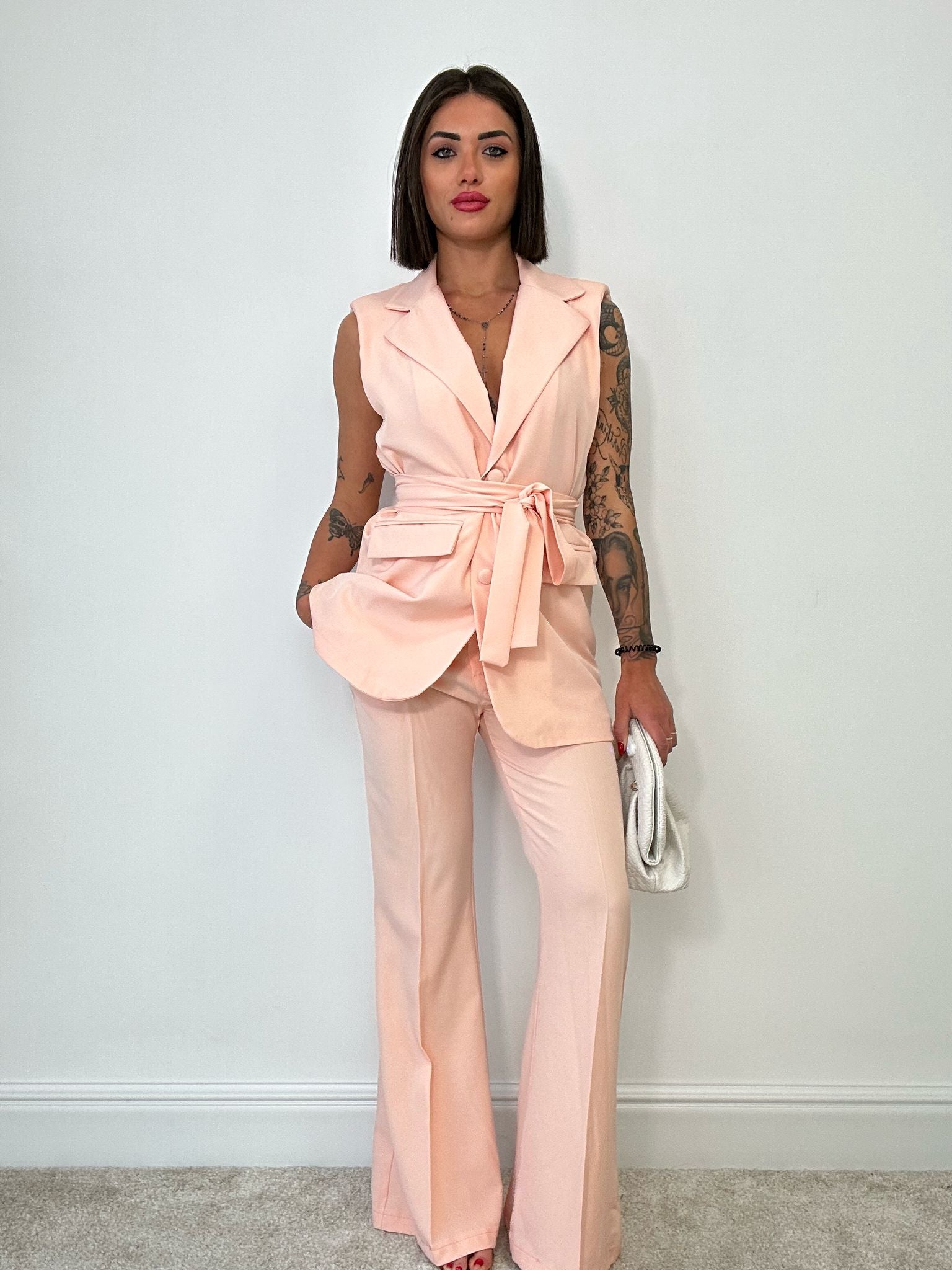 Tailleur Monique (Blazer + Pantalone) Pesca