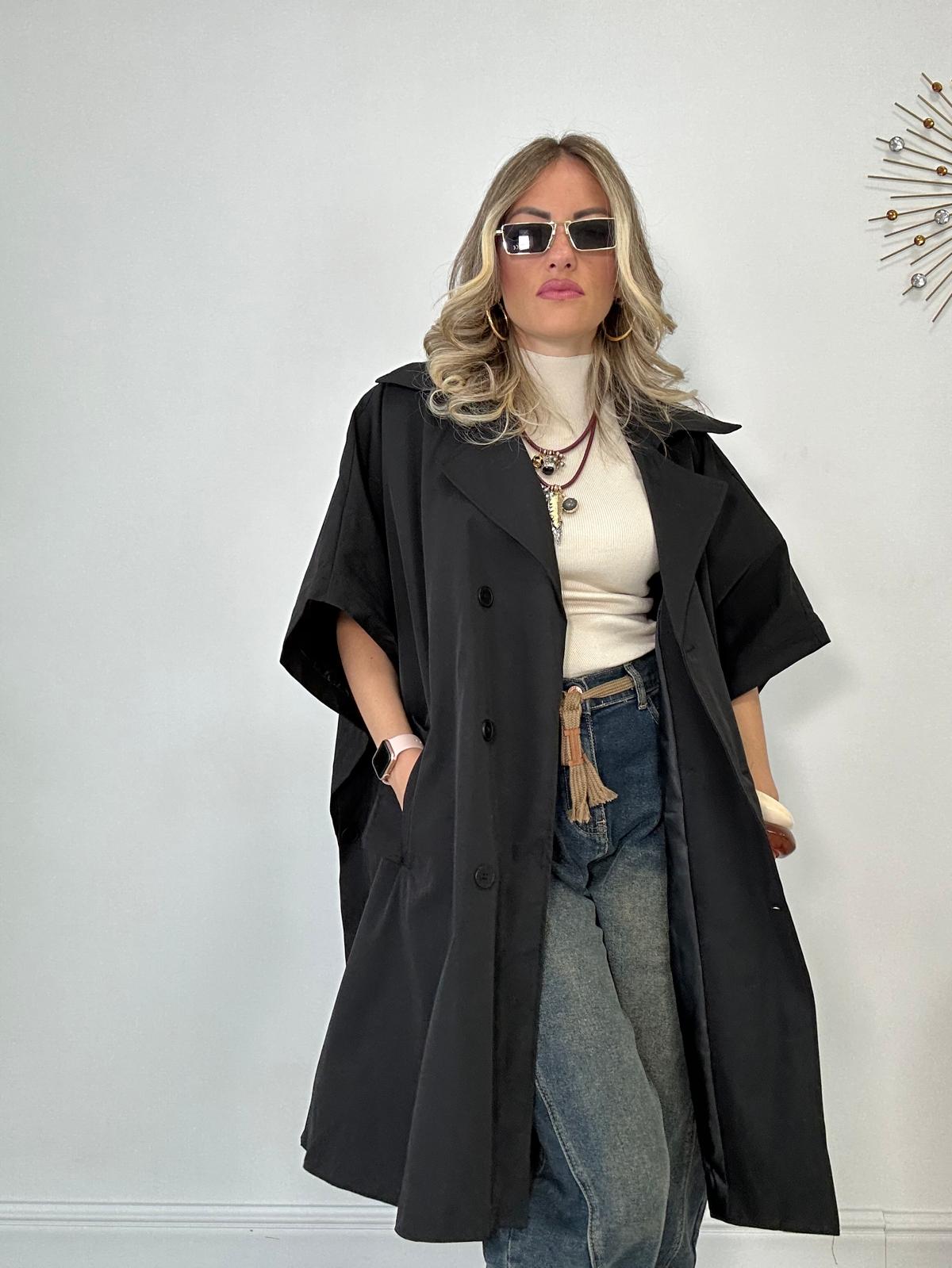 Trench Mezza Manica - Nero