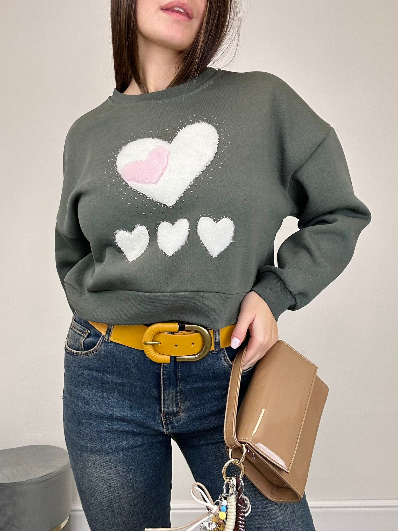 Sweat Coeurs - Vert