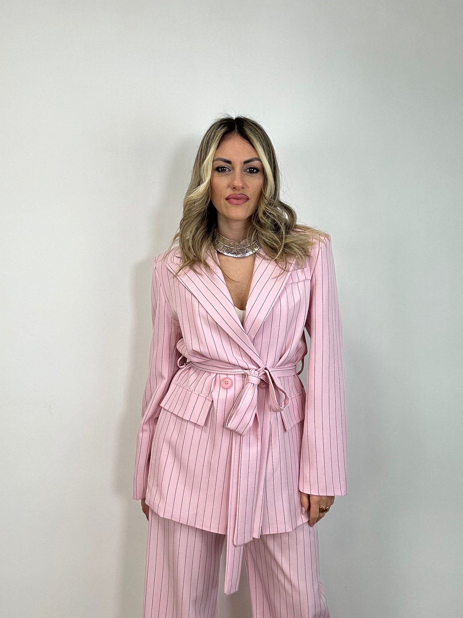 Tailleur Gessato 63775 (Blazer + Pantalone) Rosa