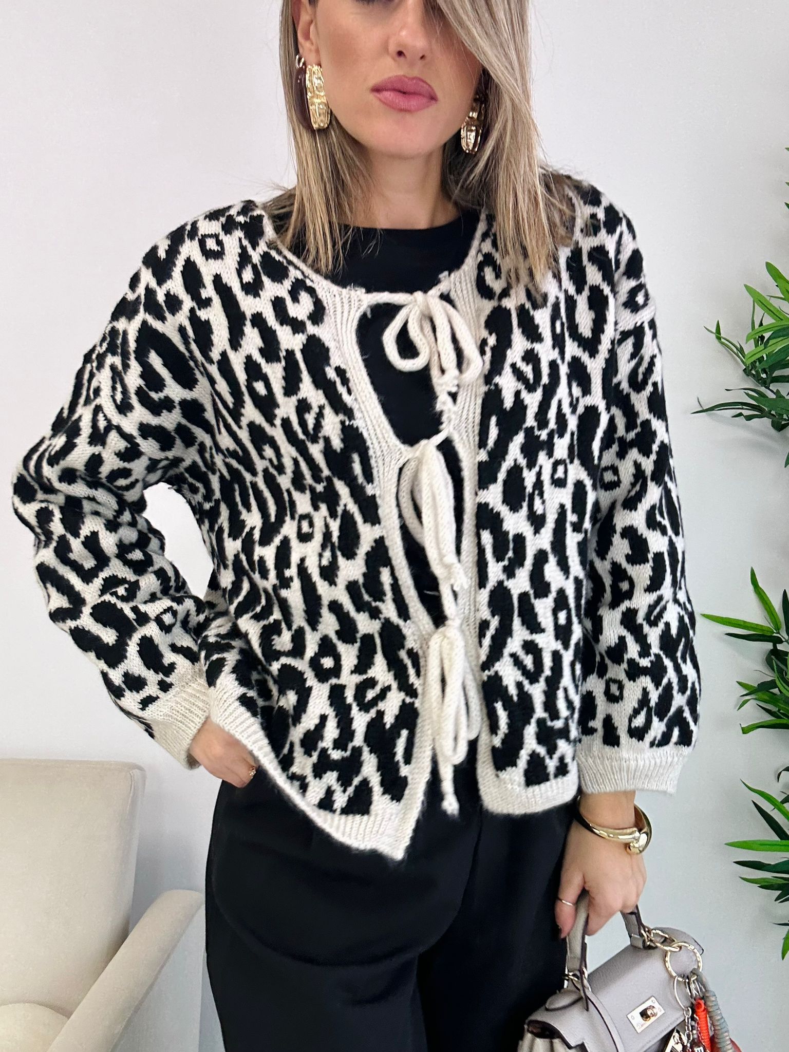 Cardigan Animalier - Crème