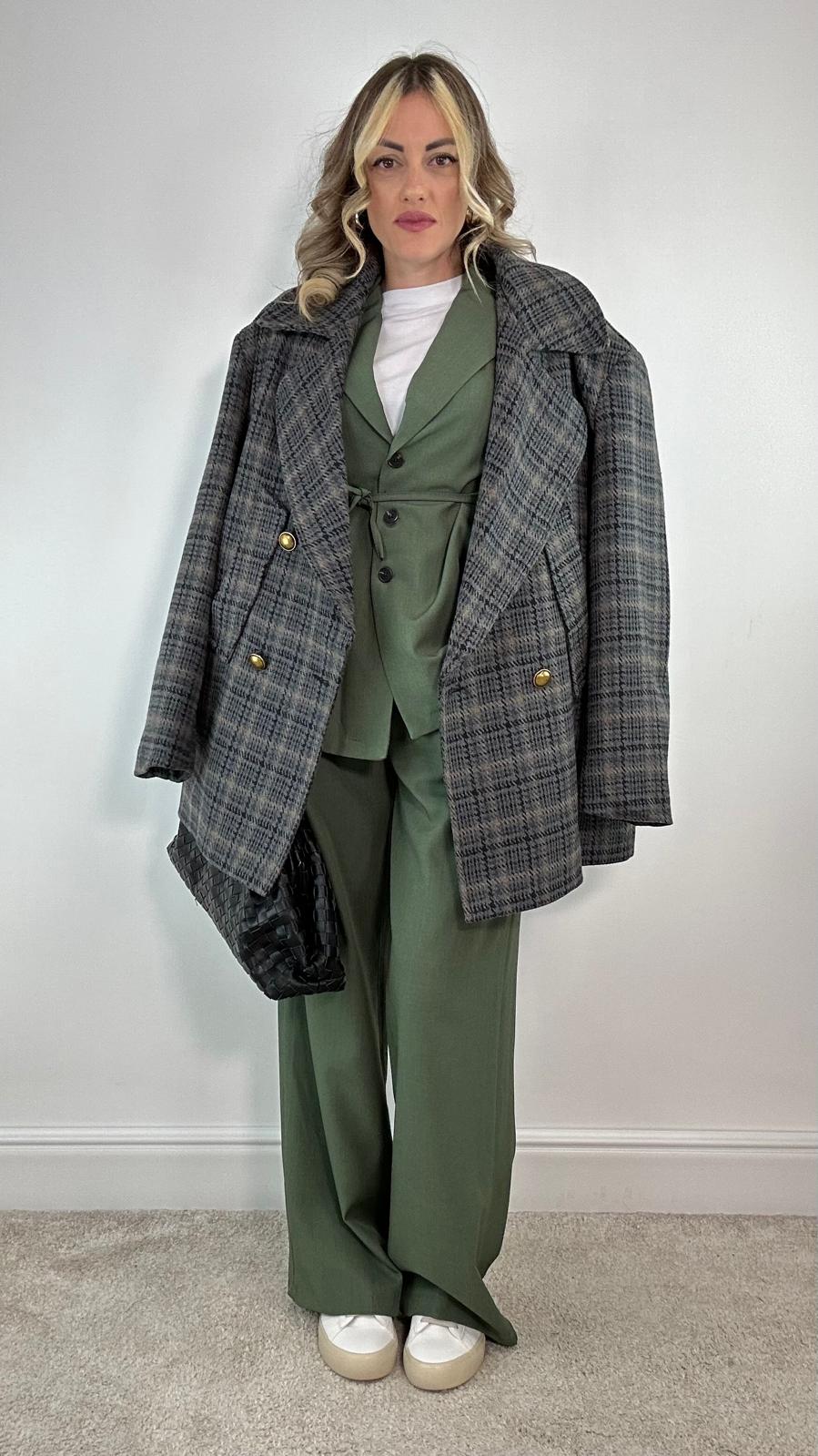 Coordinato M13351 (Camicia + Pantalone) Verde