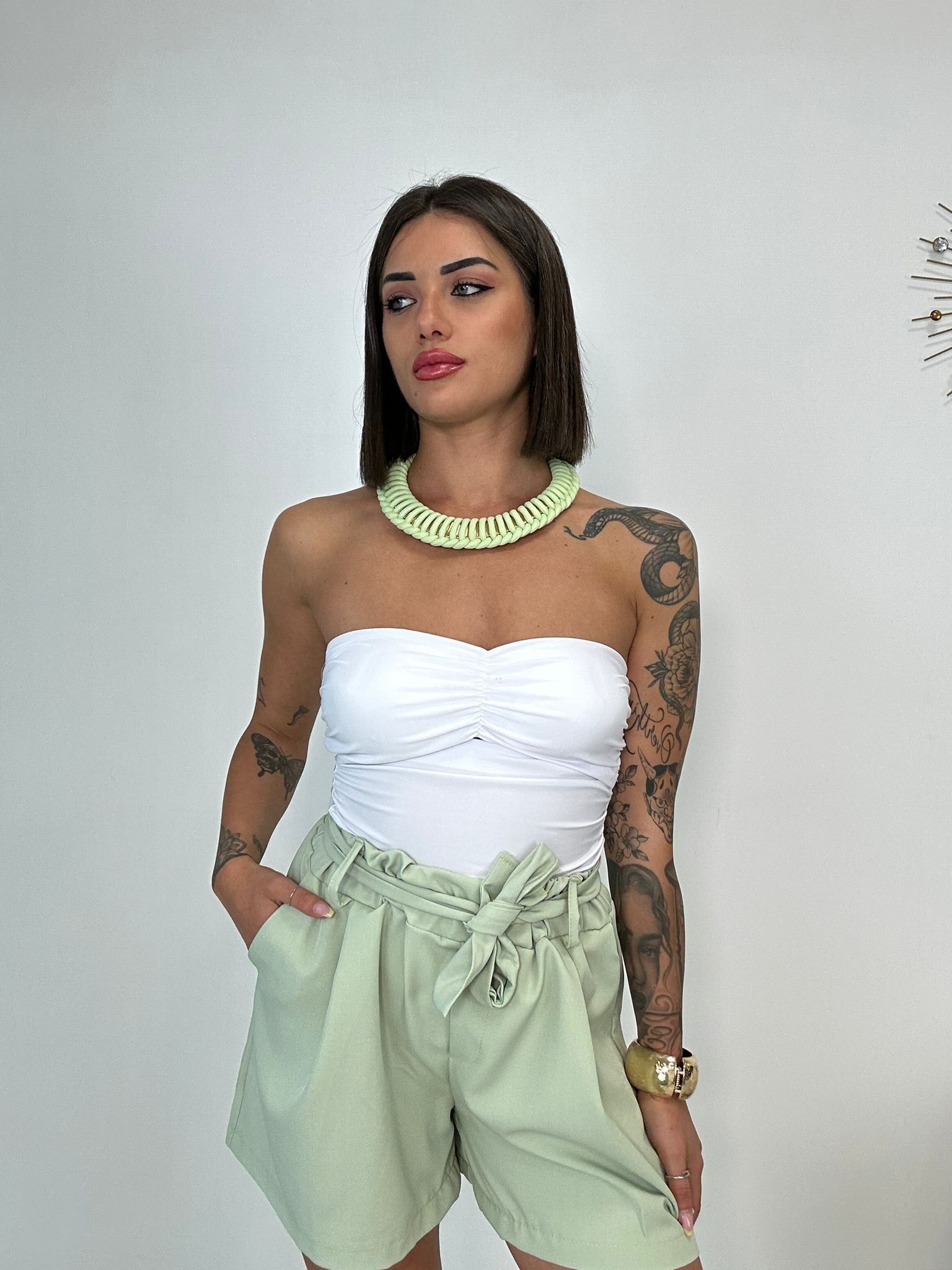 Pantaloncino con fiocco - Verde