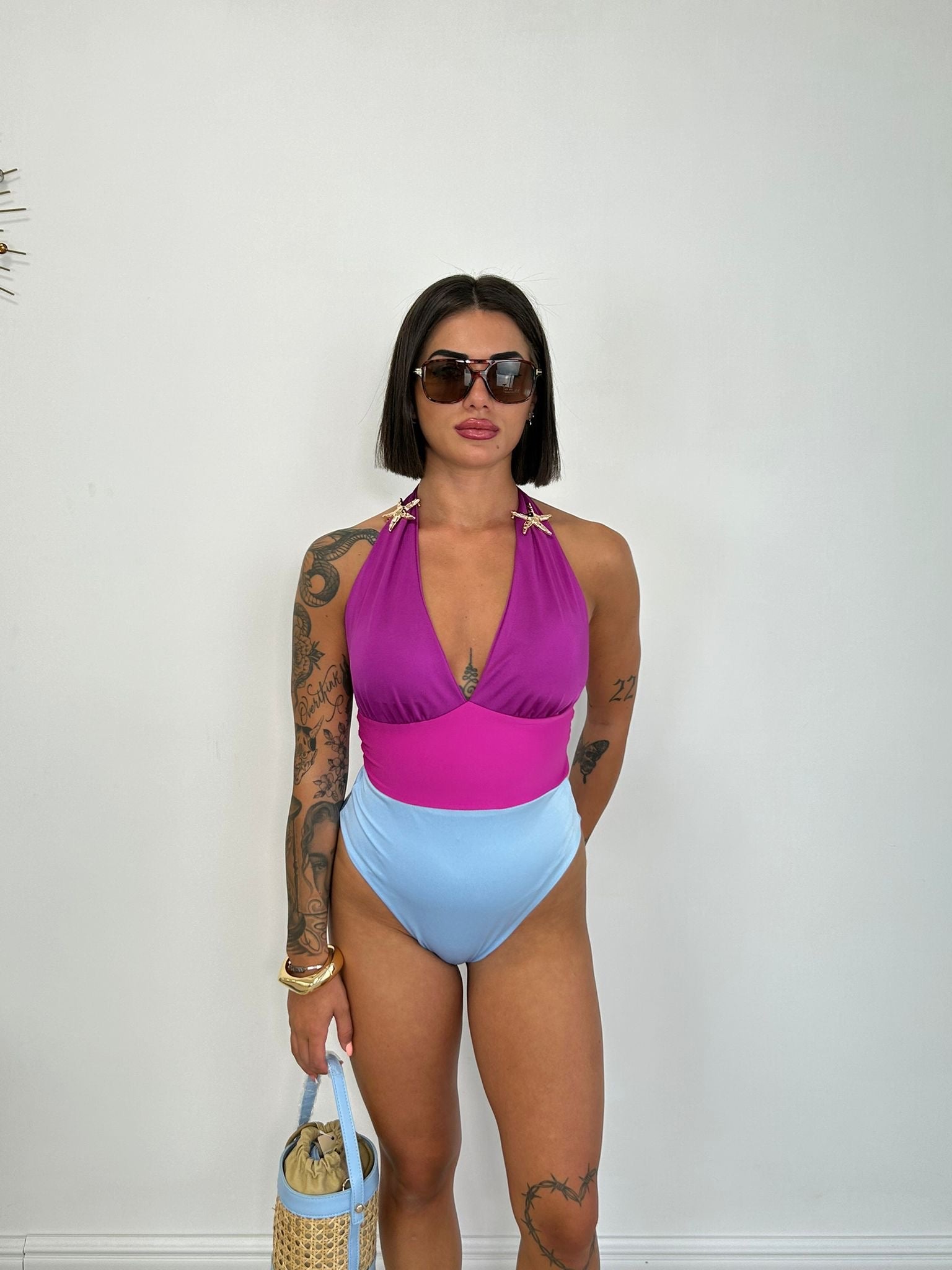 Costume intero - Fucsia e Azzurro