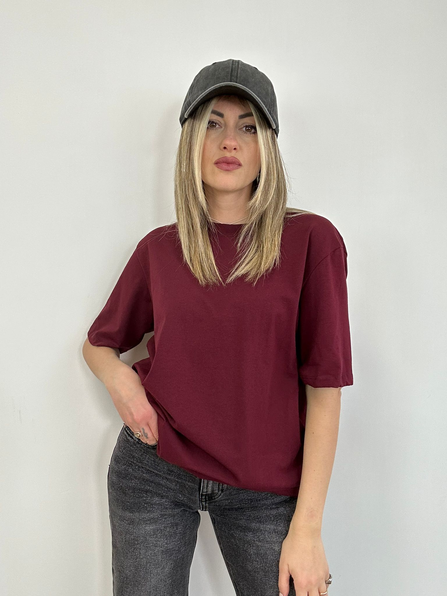 Maxi T-shirt 6836- Bordeaux