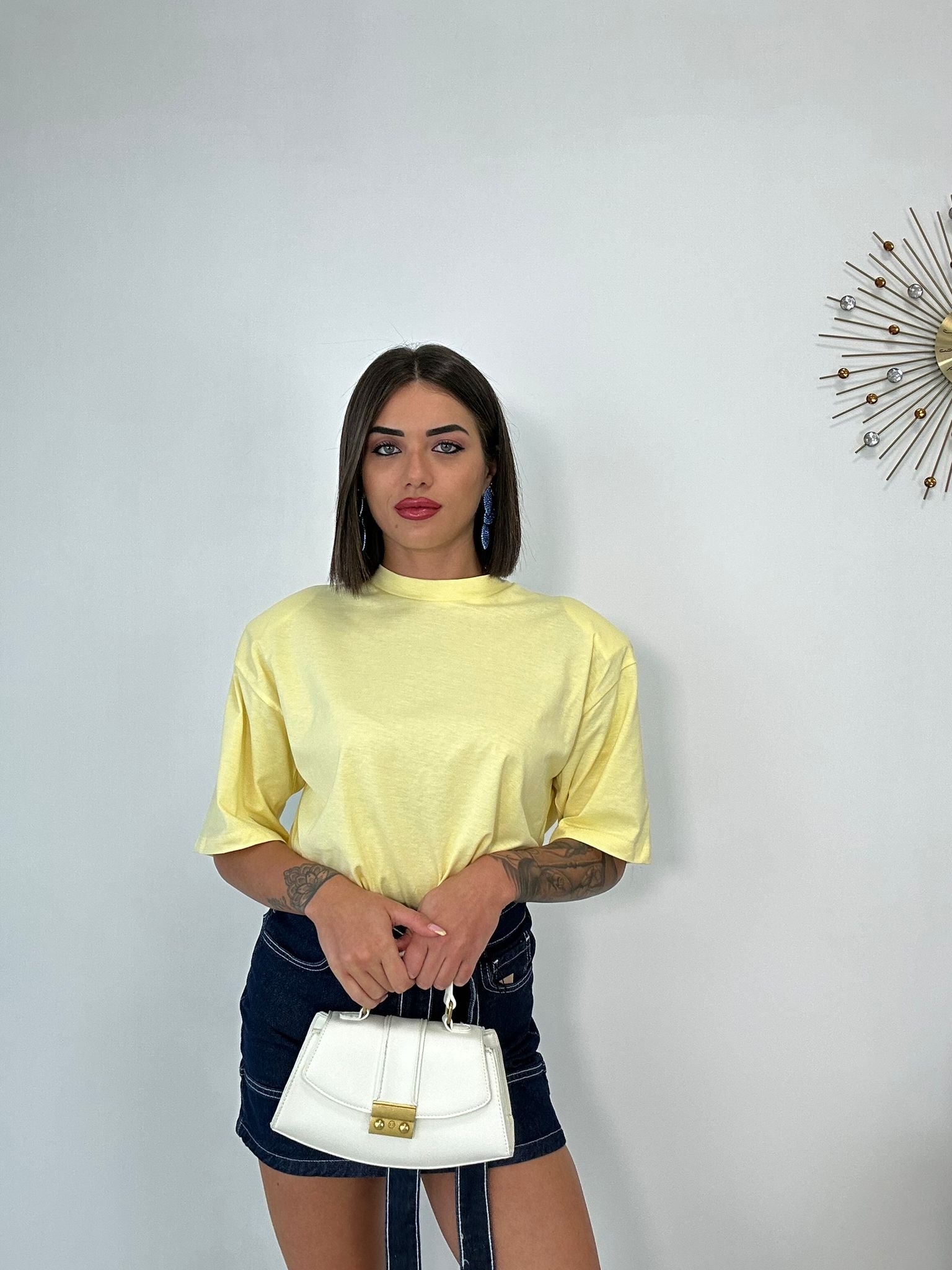 T-shirt in Cotone - Giallo