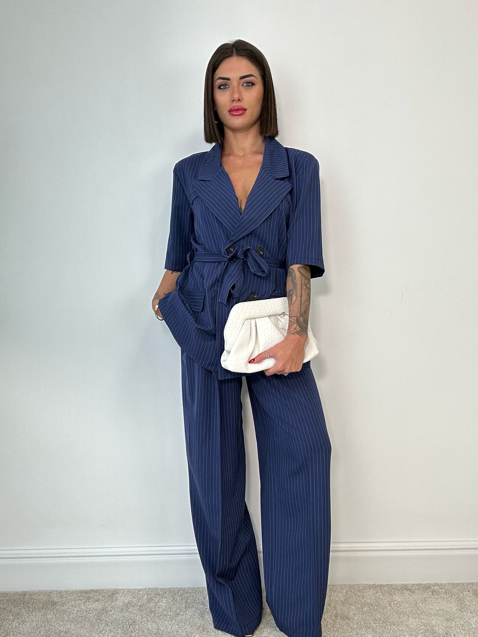Tailleur Cadice Gessato (Blazer + Pantalone) Blu