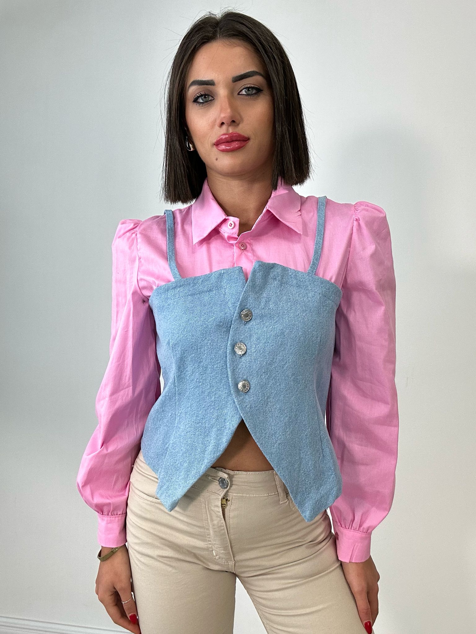 Camicetta Denim - Rosa