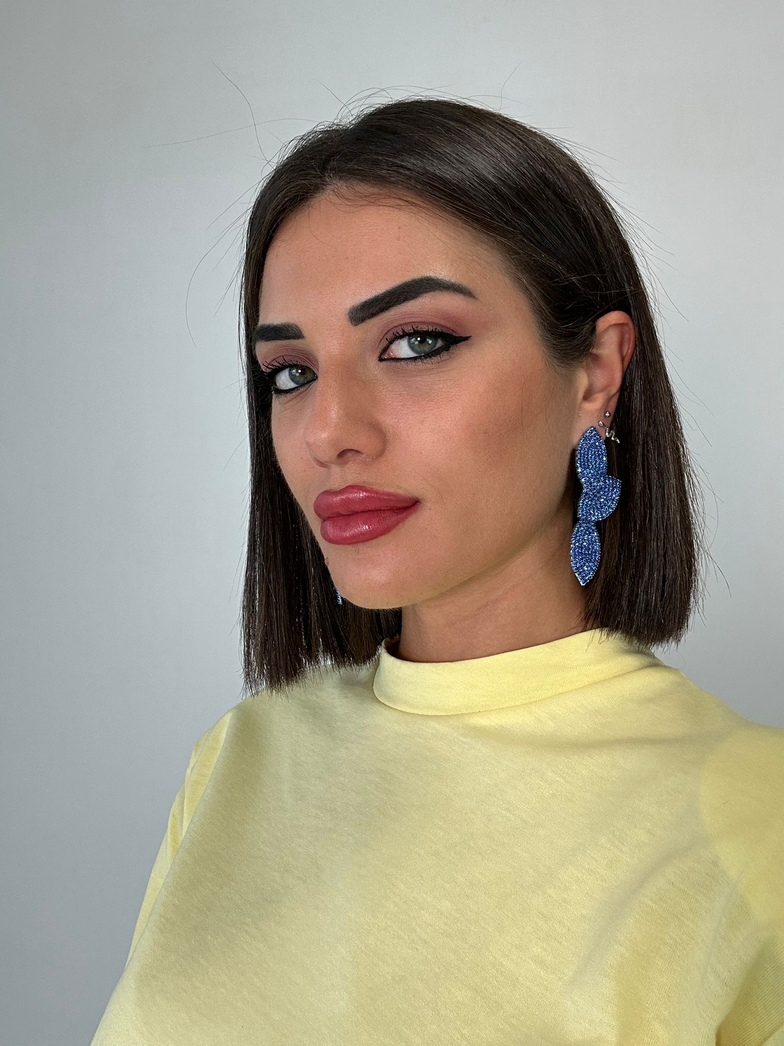 Orecchini a foglia prendenti - Blu