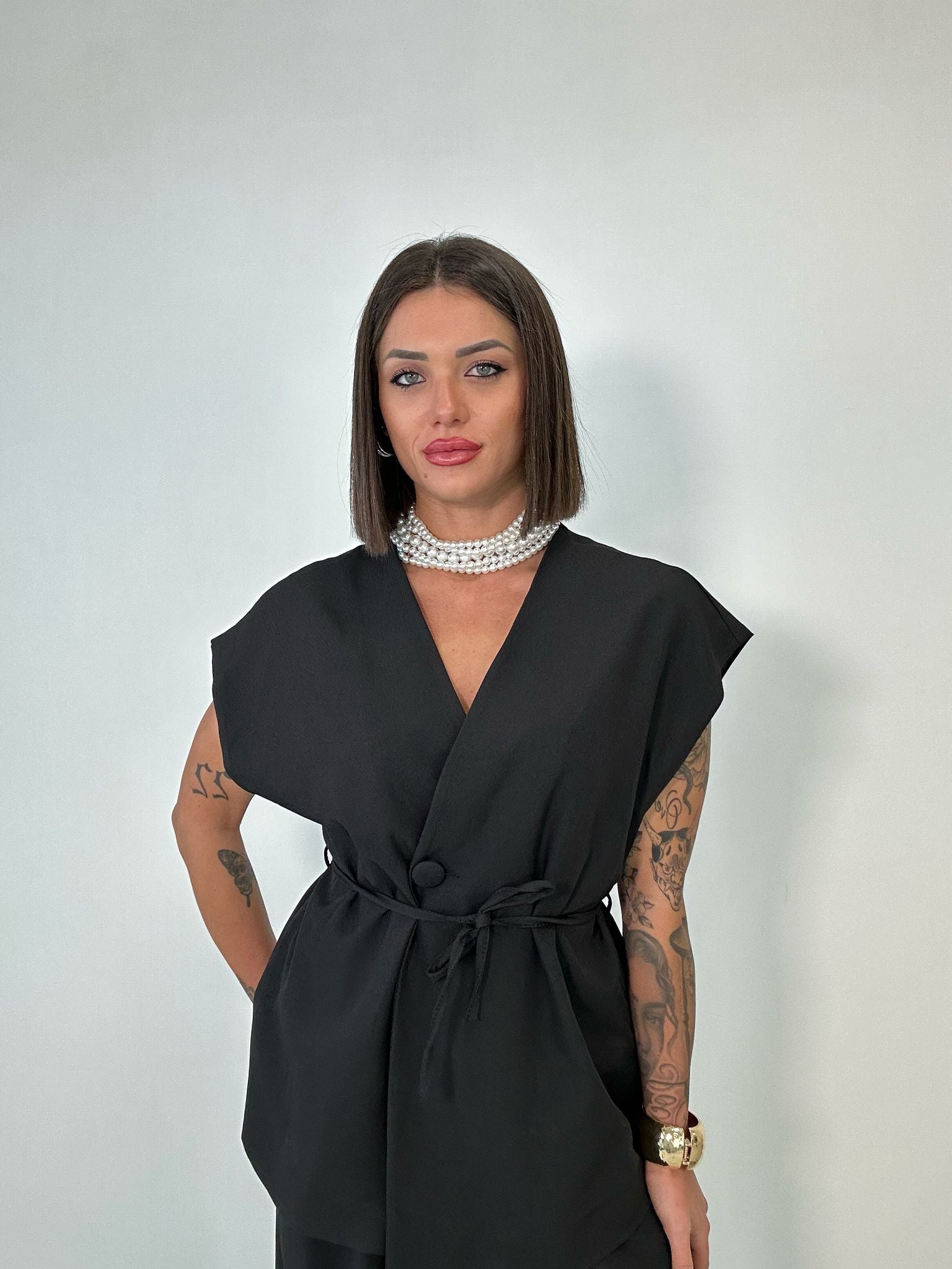 Coordinato Malaga (Giacca Smanicata+ Pantalone) Nero
