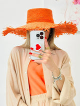 Cappello in paglia - Arancione - AC97