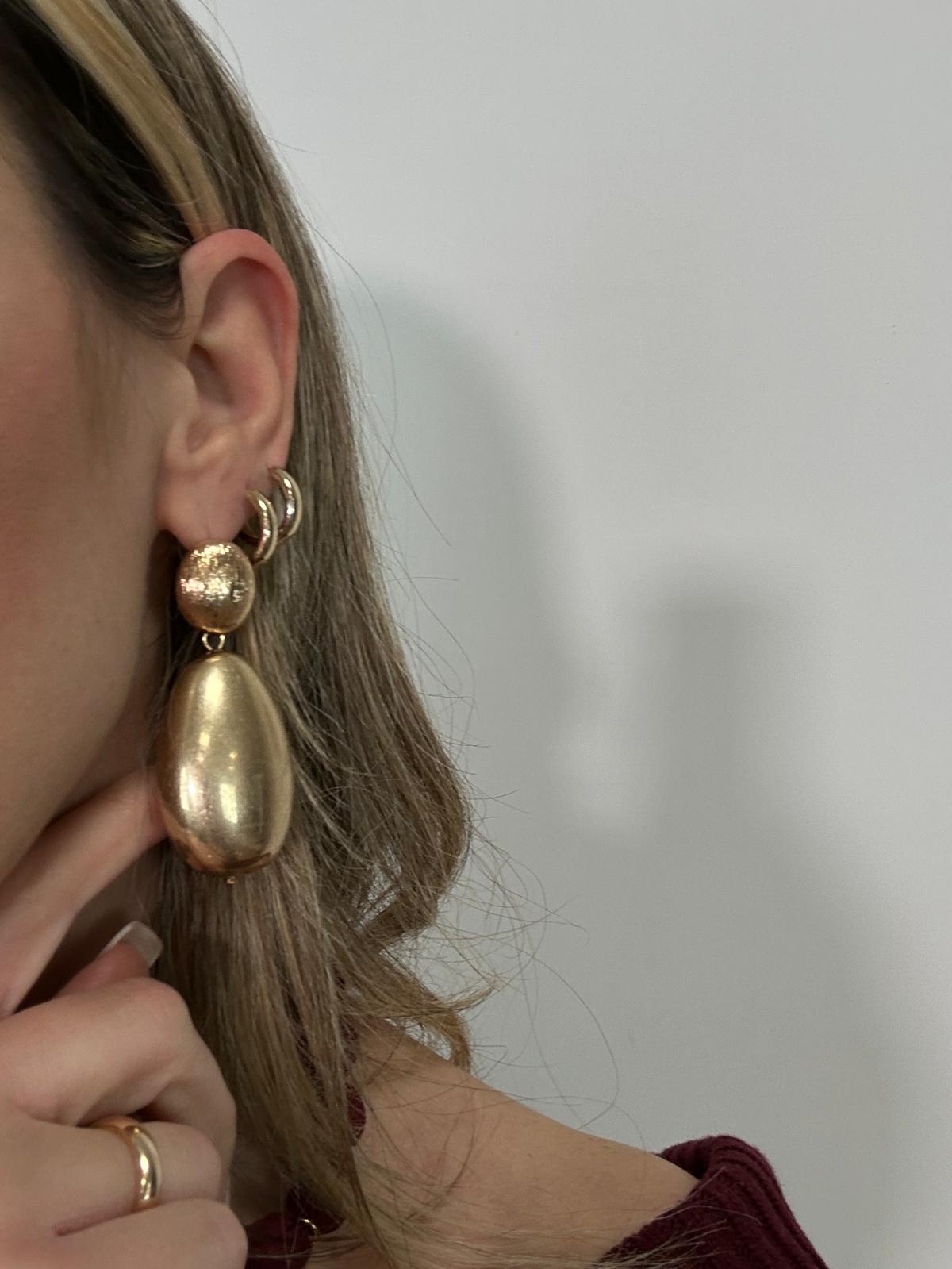 Boucles D'Oreilles Pendantes En Forme De Larme - Or