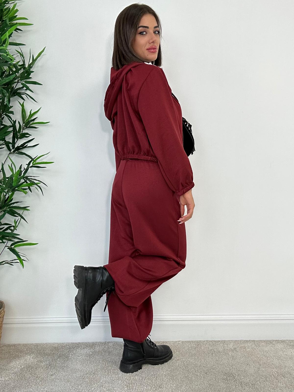 Coordinato Tuta 3 pezzi (Corpetto + Felpa + Pantalone) Rosso Scuro