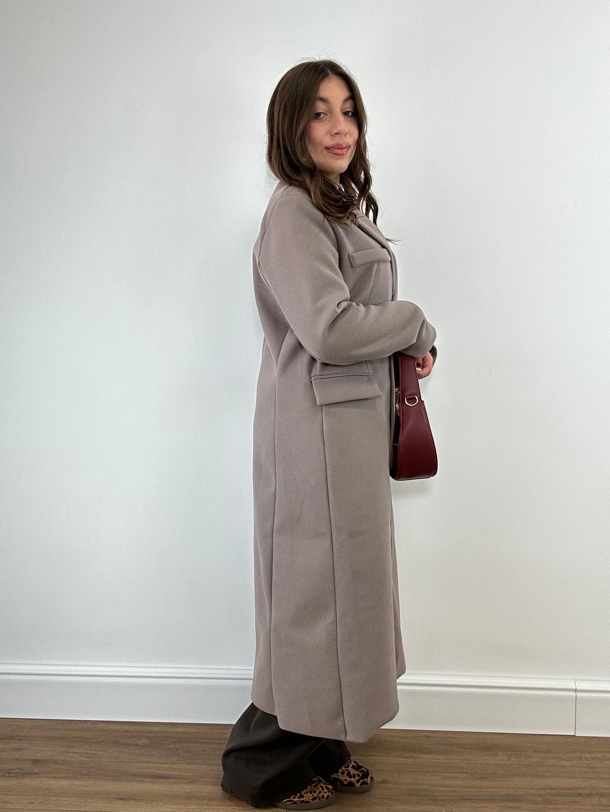 Cappotto lungo 88802 - Tortora