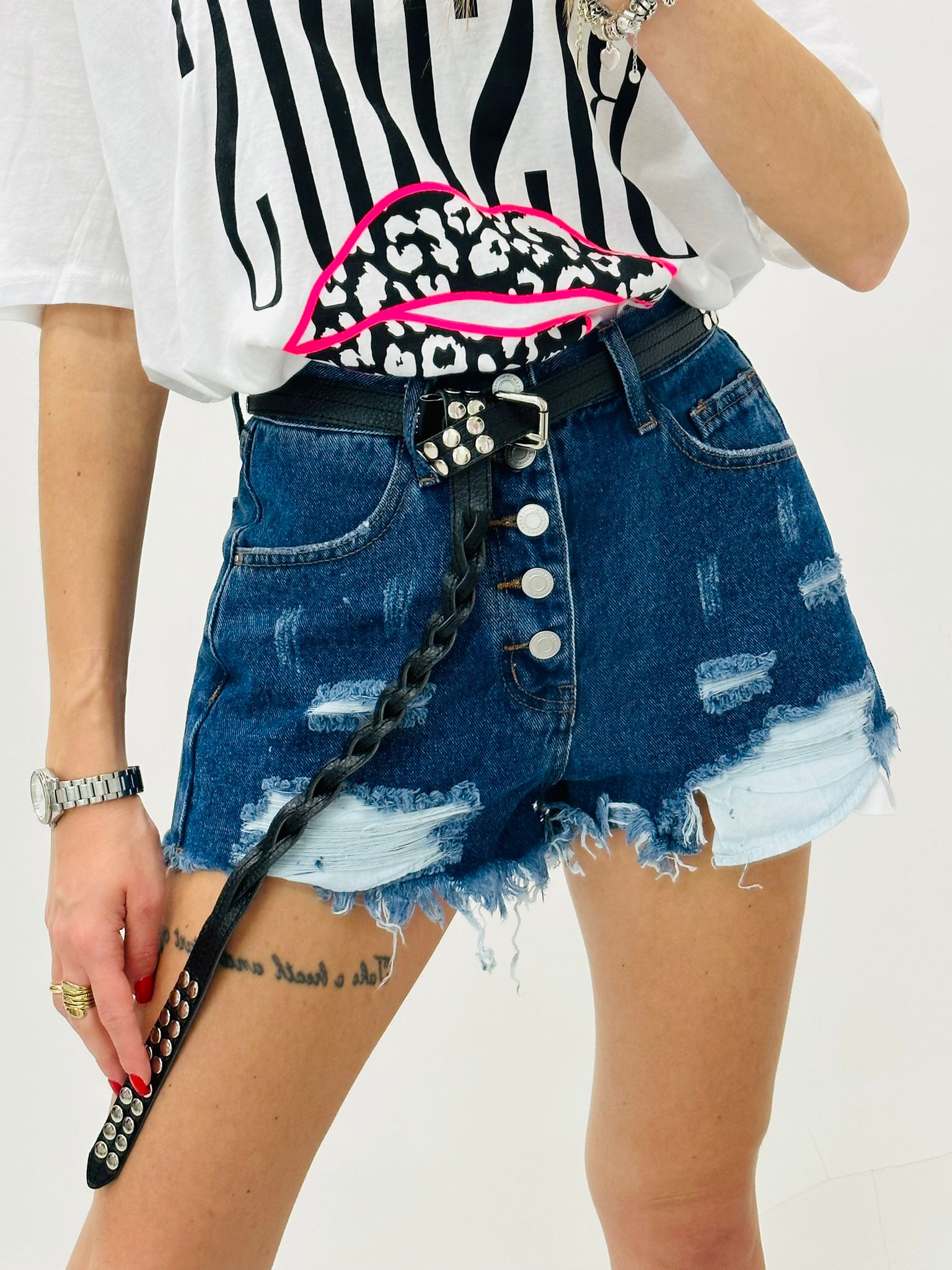 Ceinture cloutée - Noir