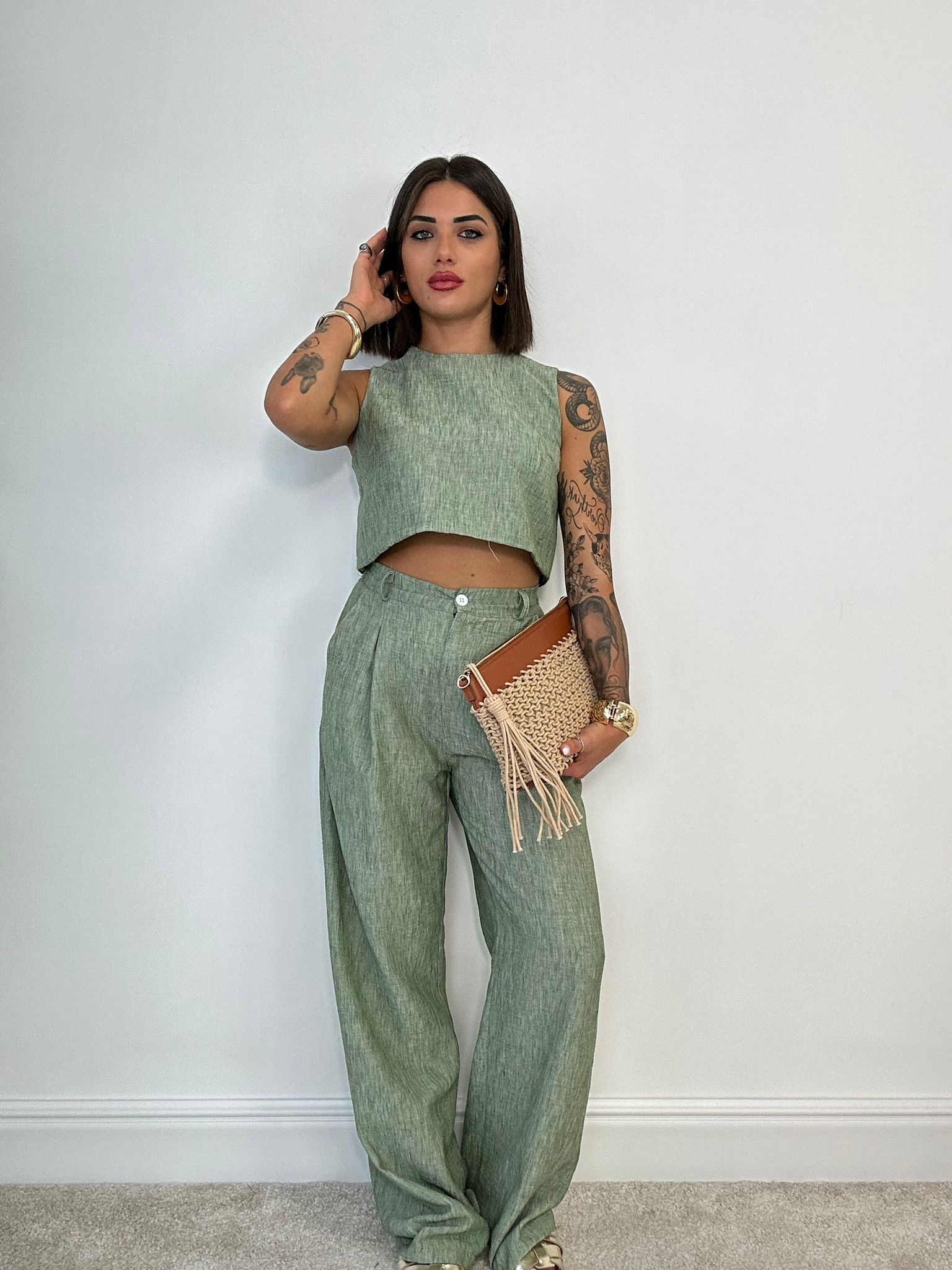 Coordinato Madrid (Top + Pantalone) Verde