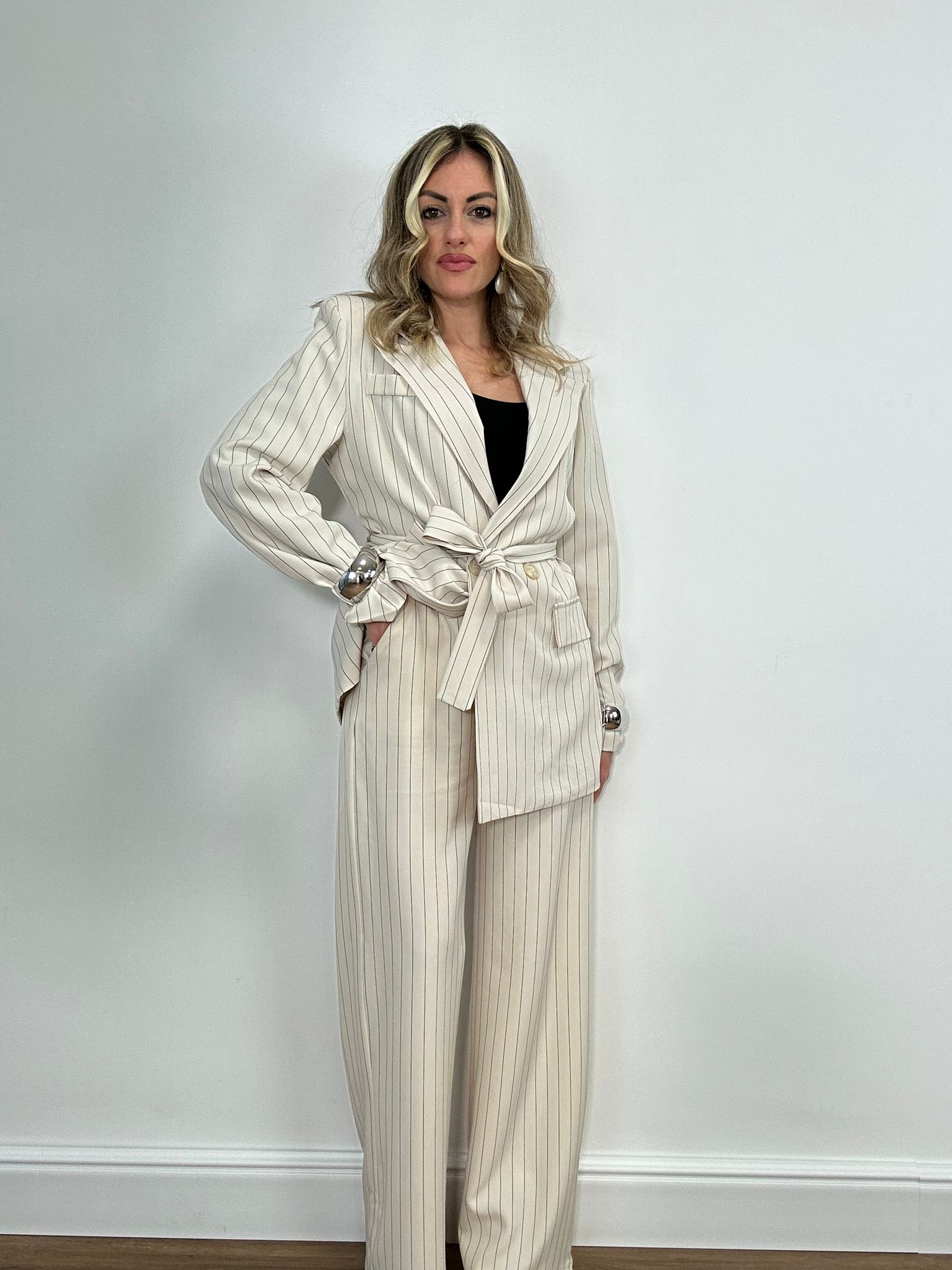 Tailleur Gessato 63775 (Blazer + Pantalone) Beige