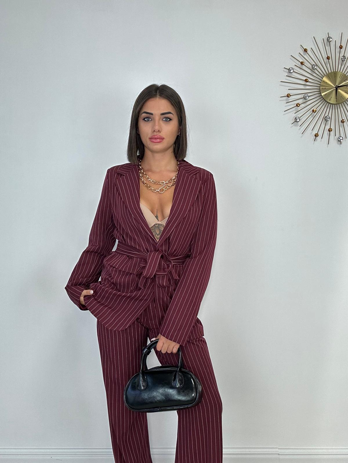 Tailleur Parigi Gessato (Blazer + Pantalone) Bordeaux