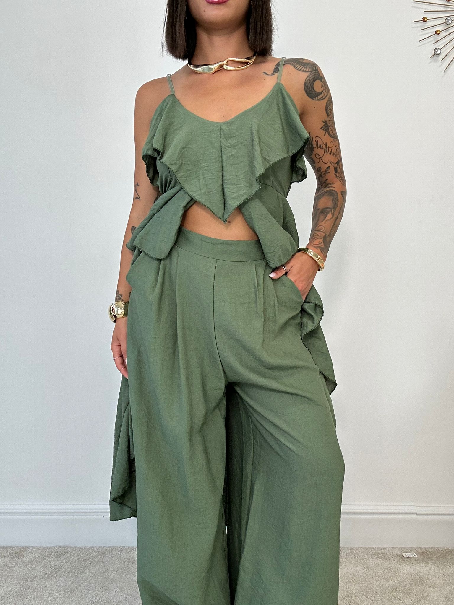 Coordinato Granada (Top Lungo + Pantalone) Verde