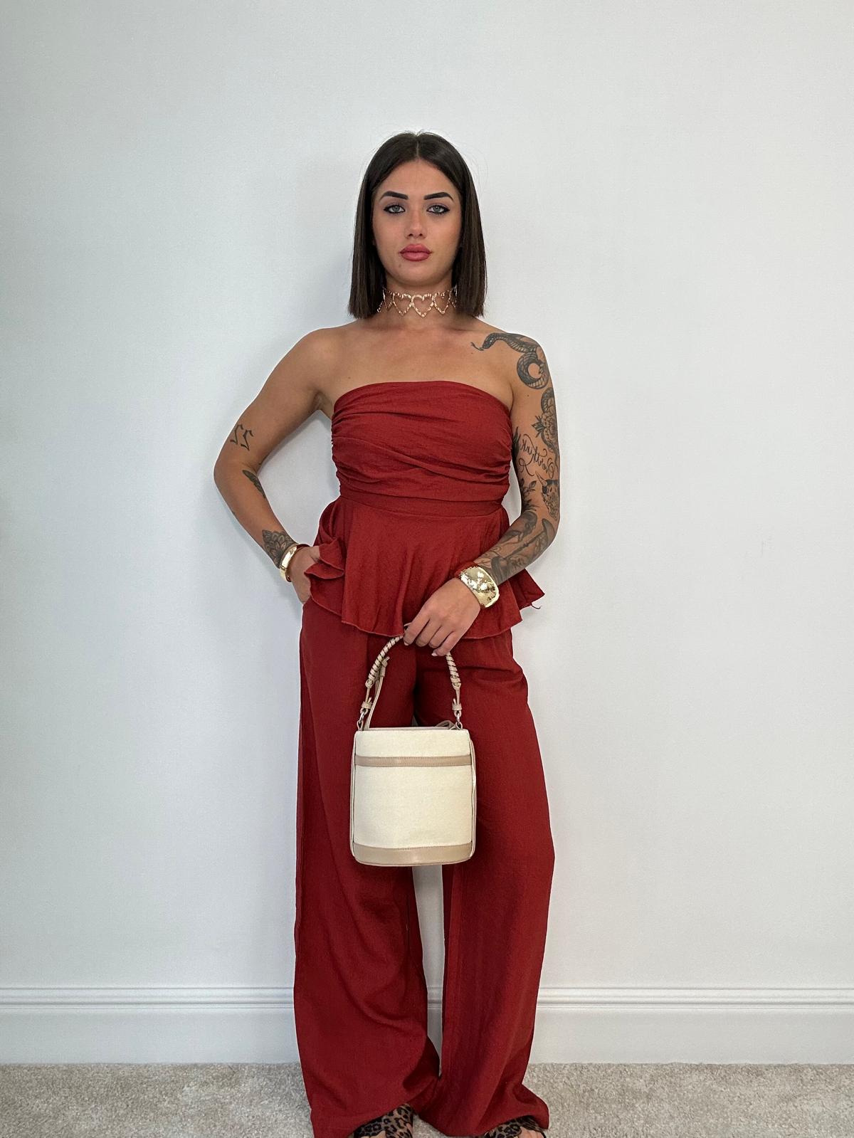 Coordinato Minorca (Top + Pantalone) Bordeaux