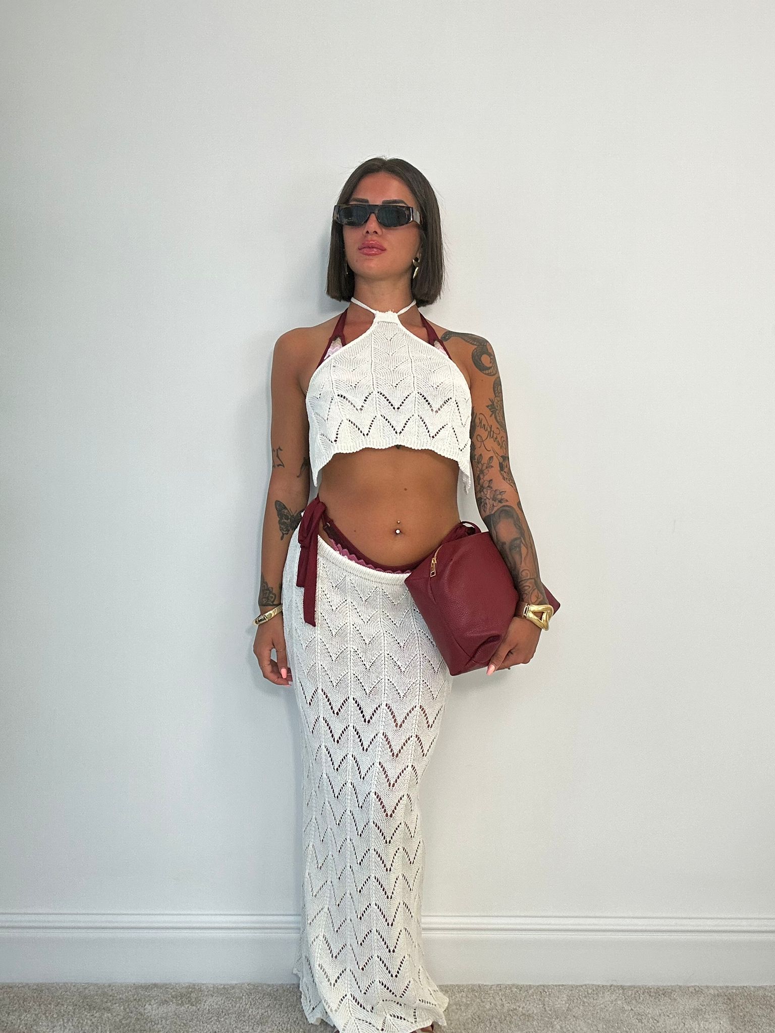 Coordinato Copricostume Ventotene (Top + Gonna) Bianco