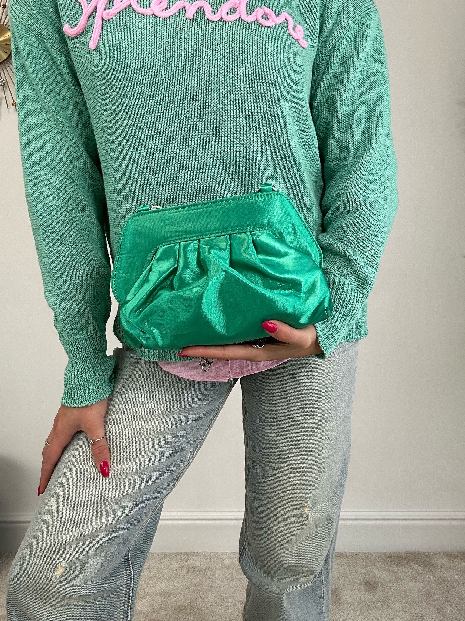 Borsa effetto raso - Verde