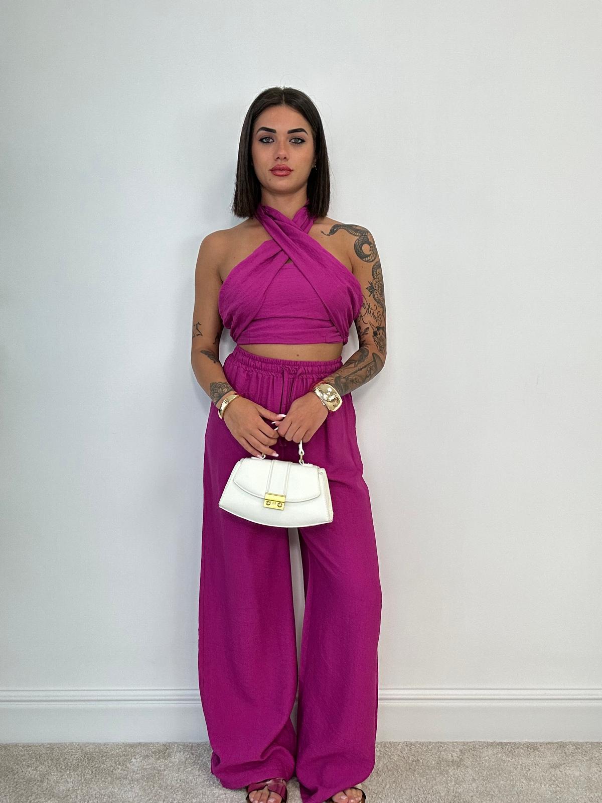 Coordinato Tenerife (Top + Pantalone) Magenta PRE ORDINE IN ARRIVO 20/06