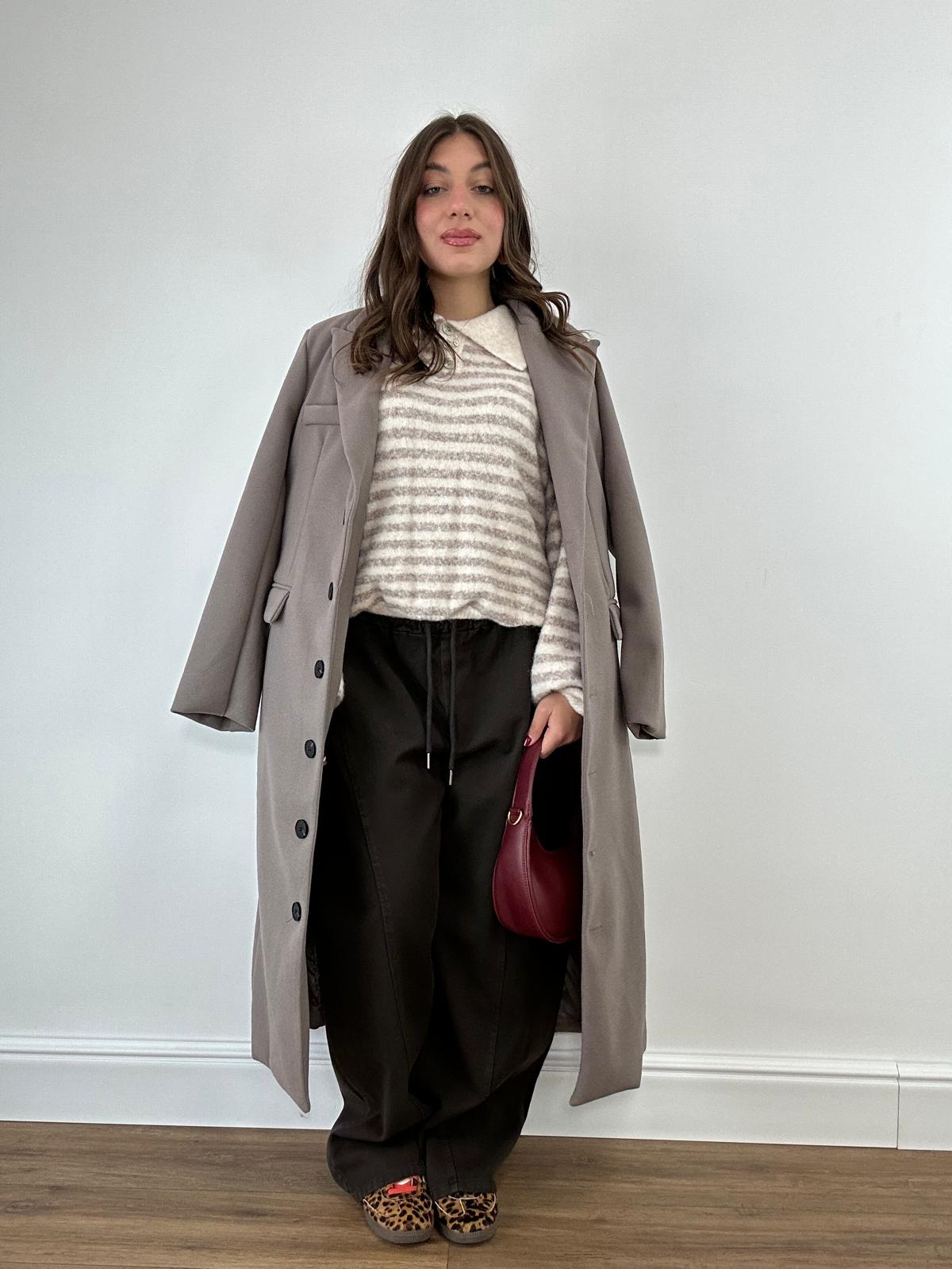 Cappotto lungo 88802 - Tortora