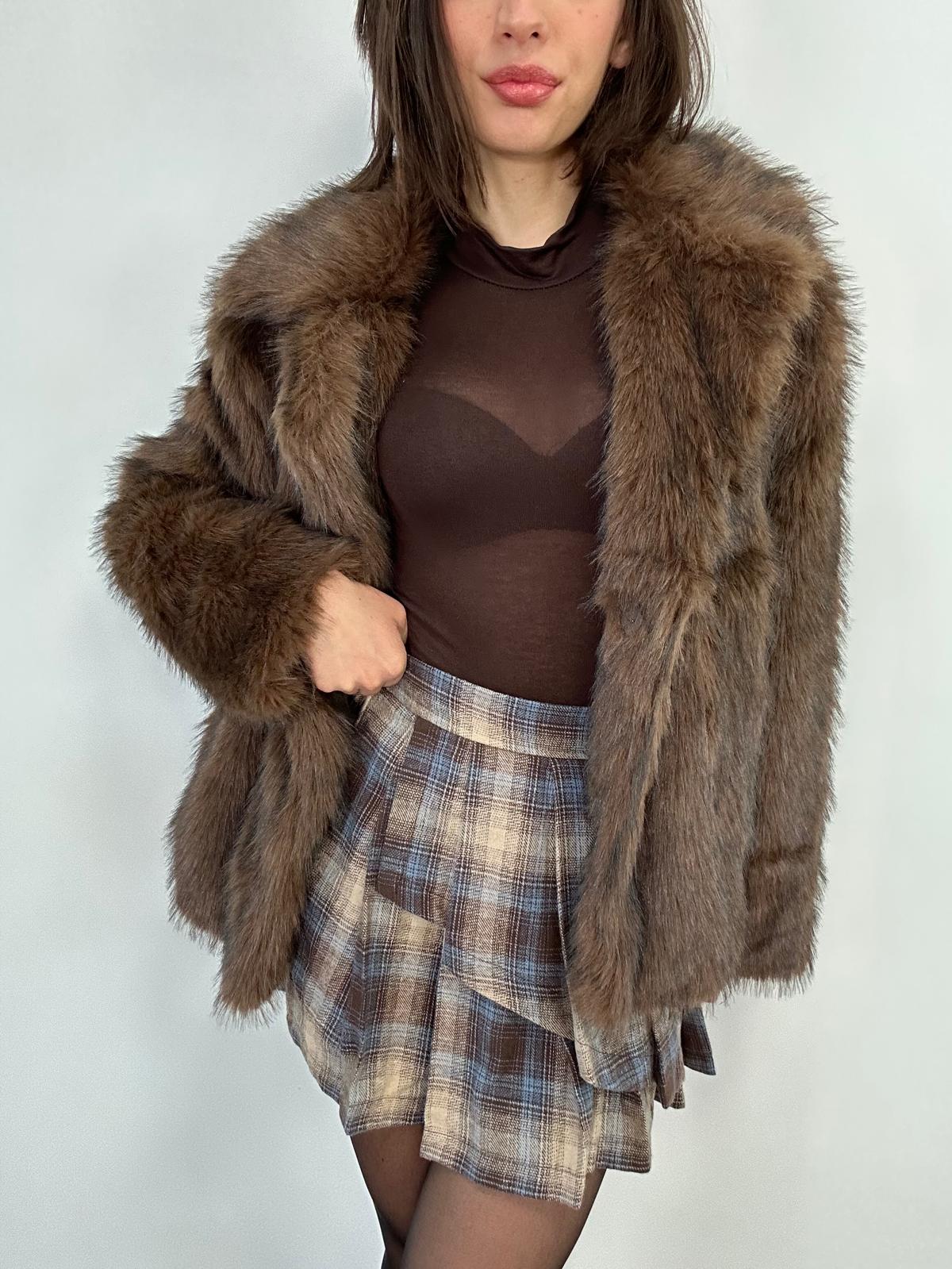 Gonna a quadri 25755 - Marrone e Celeste