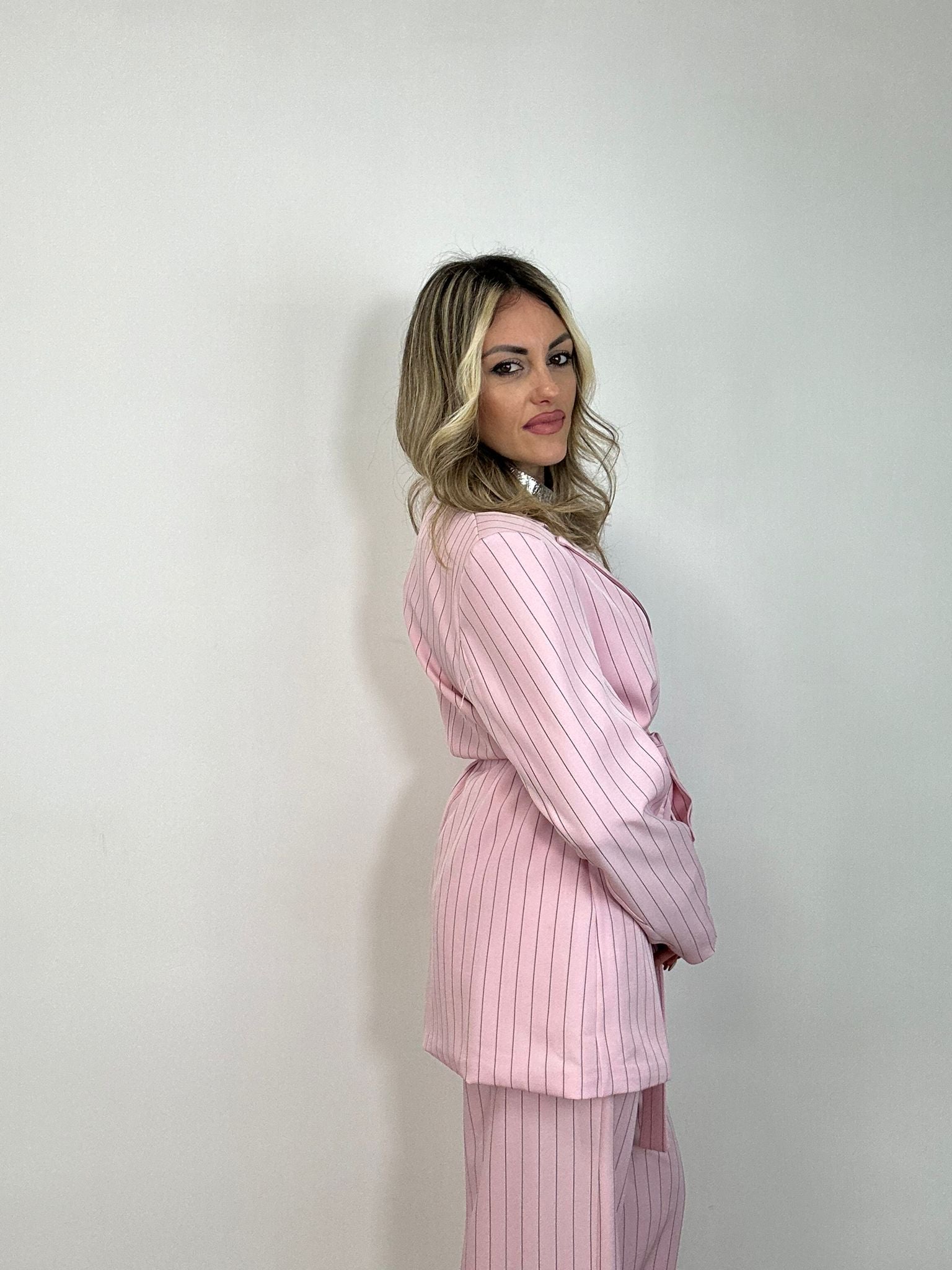 Tailleur Gessato 63775 (Blazer + Pantalone) Rosa