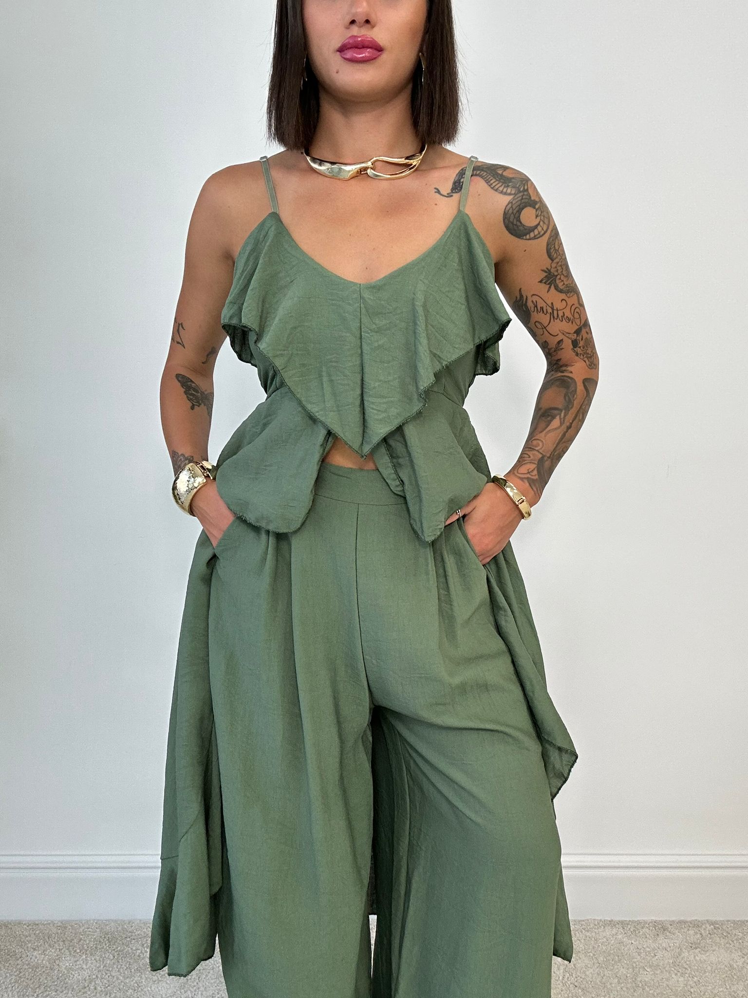 Coordinato Granada (Top Lungo + Pantalone) Verde