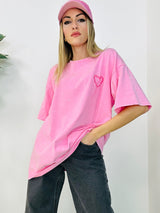 Maxi T- Shirt Cuoricino - Rosa